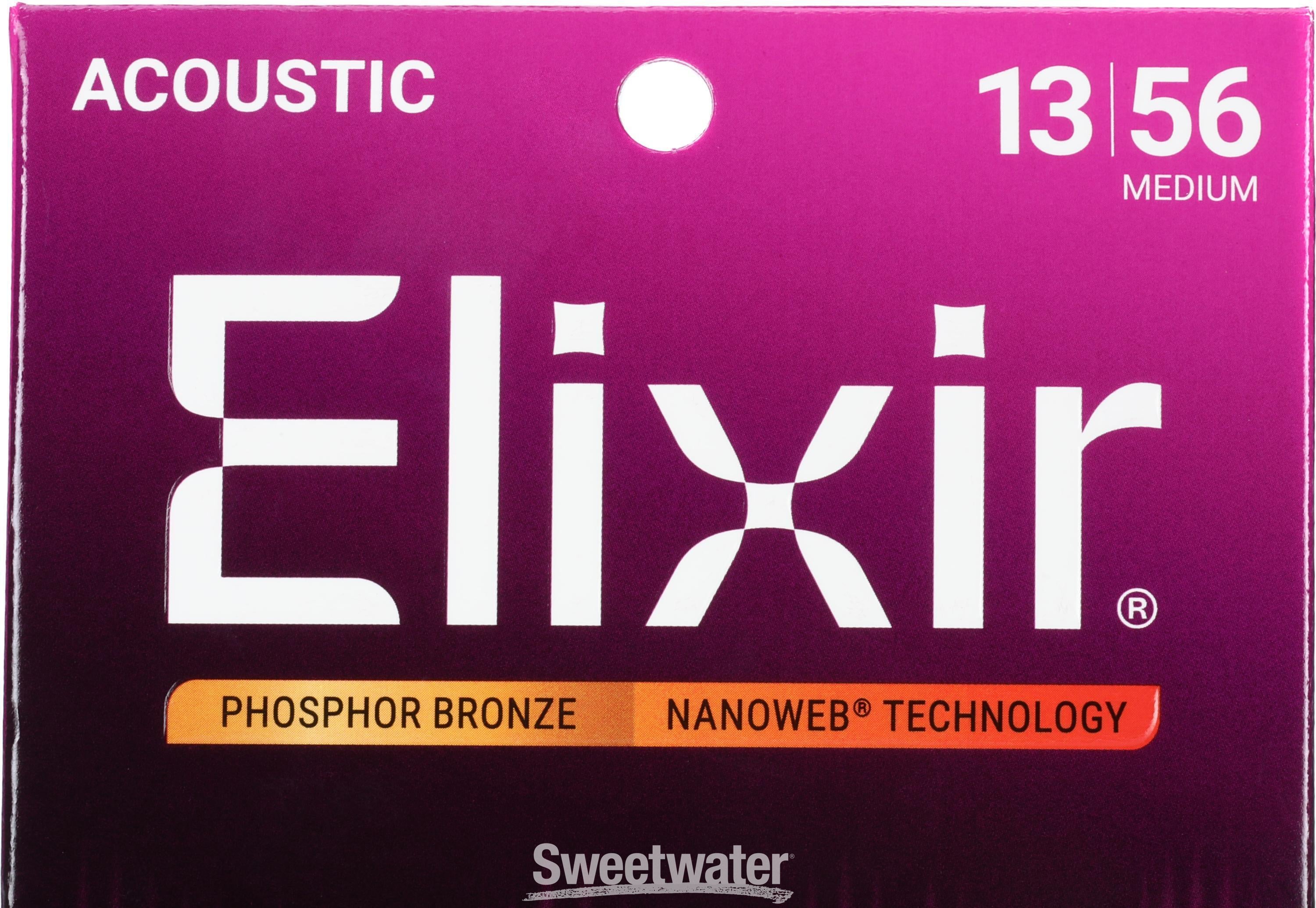 Elixir Strings 16102 Nanoweb Phosphor Bronze Acoustic Guitar