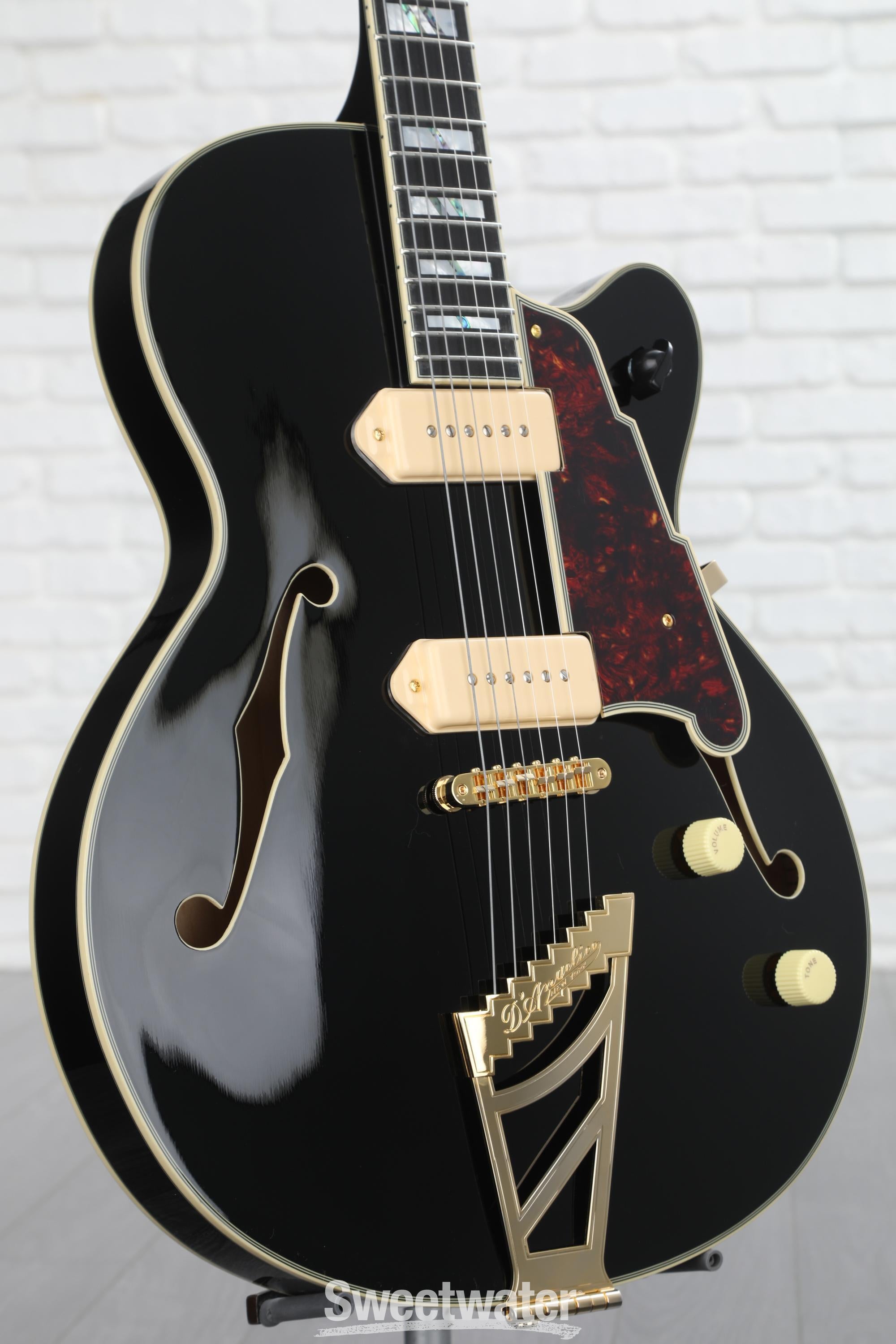 D'Angelico Excel 59 Hollowbody Electric Guitar - Solid Black