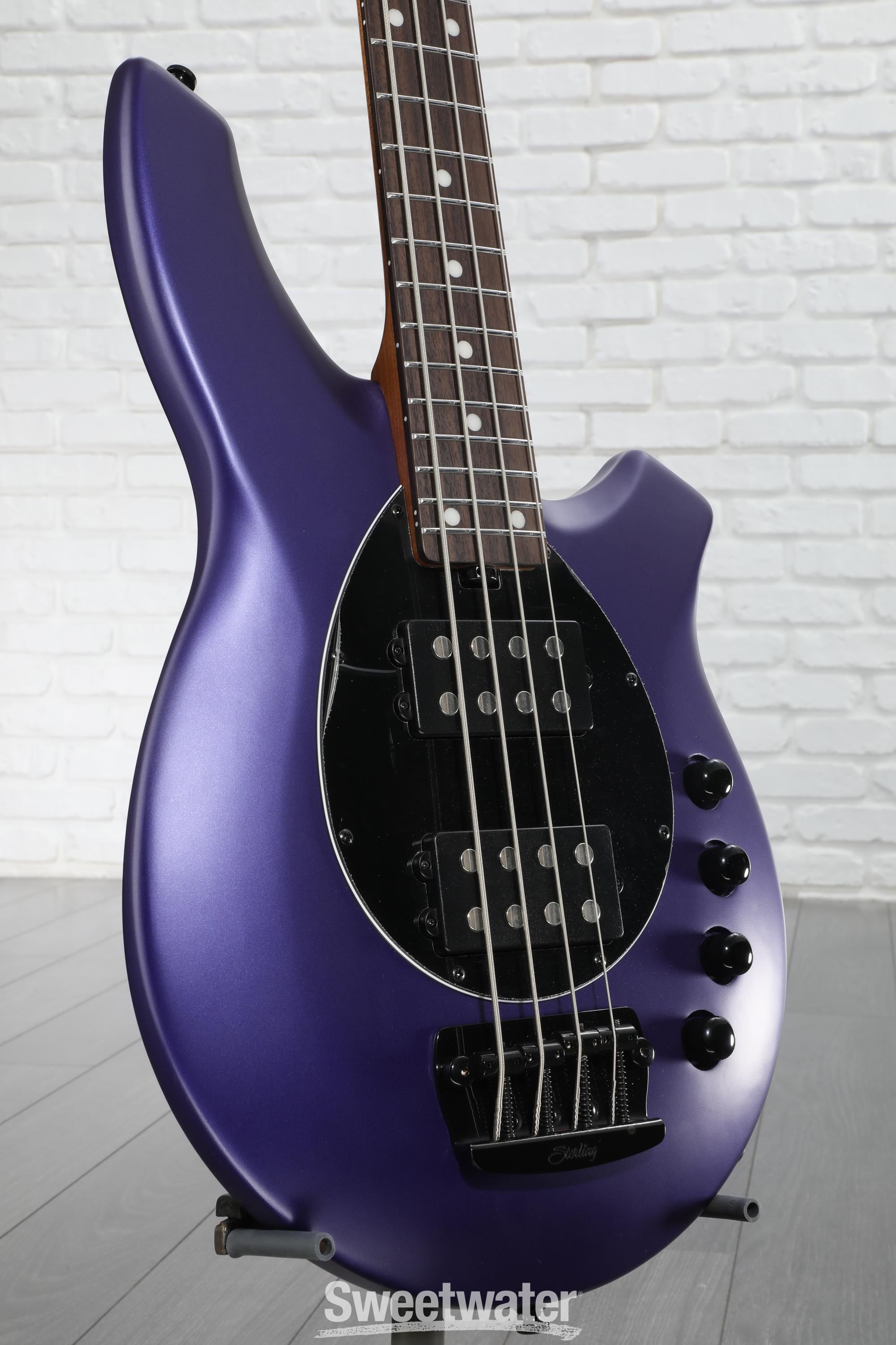 Sterling By Music Man Bongo Electric Bass Guitar - Firemist Purple Satin