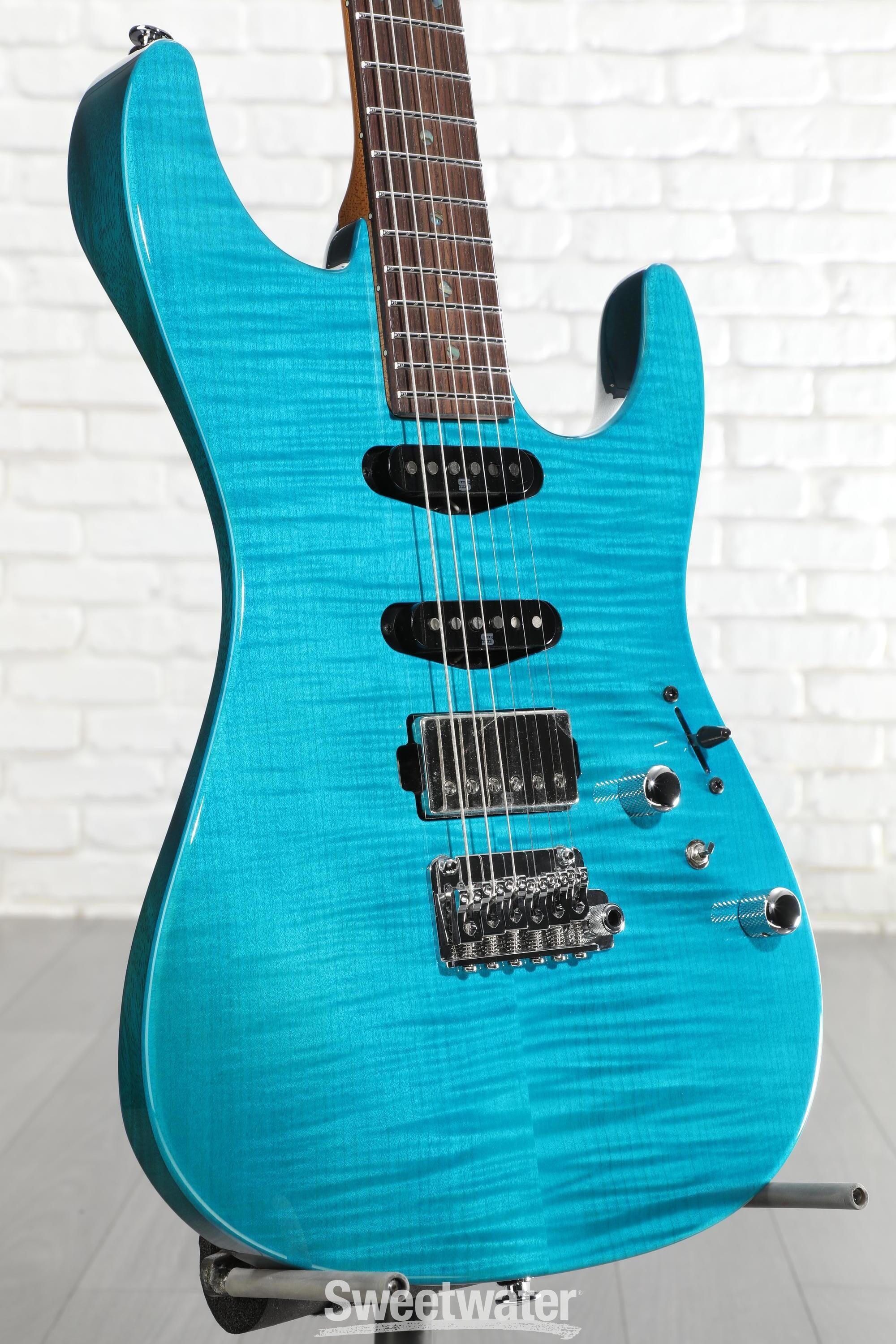 Photo of Ibanez Martin Miller Signature MMN1 Electric Guitar - Transparent Aqua Blue