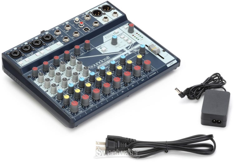 Soundcraft Notepad-12FX 12-Channel Mixer w/ 4x4 USB Interface with Lexicon  Effects Bundle with Rockville PRO-M50 Studio Headphones w/Detachable Coil