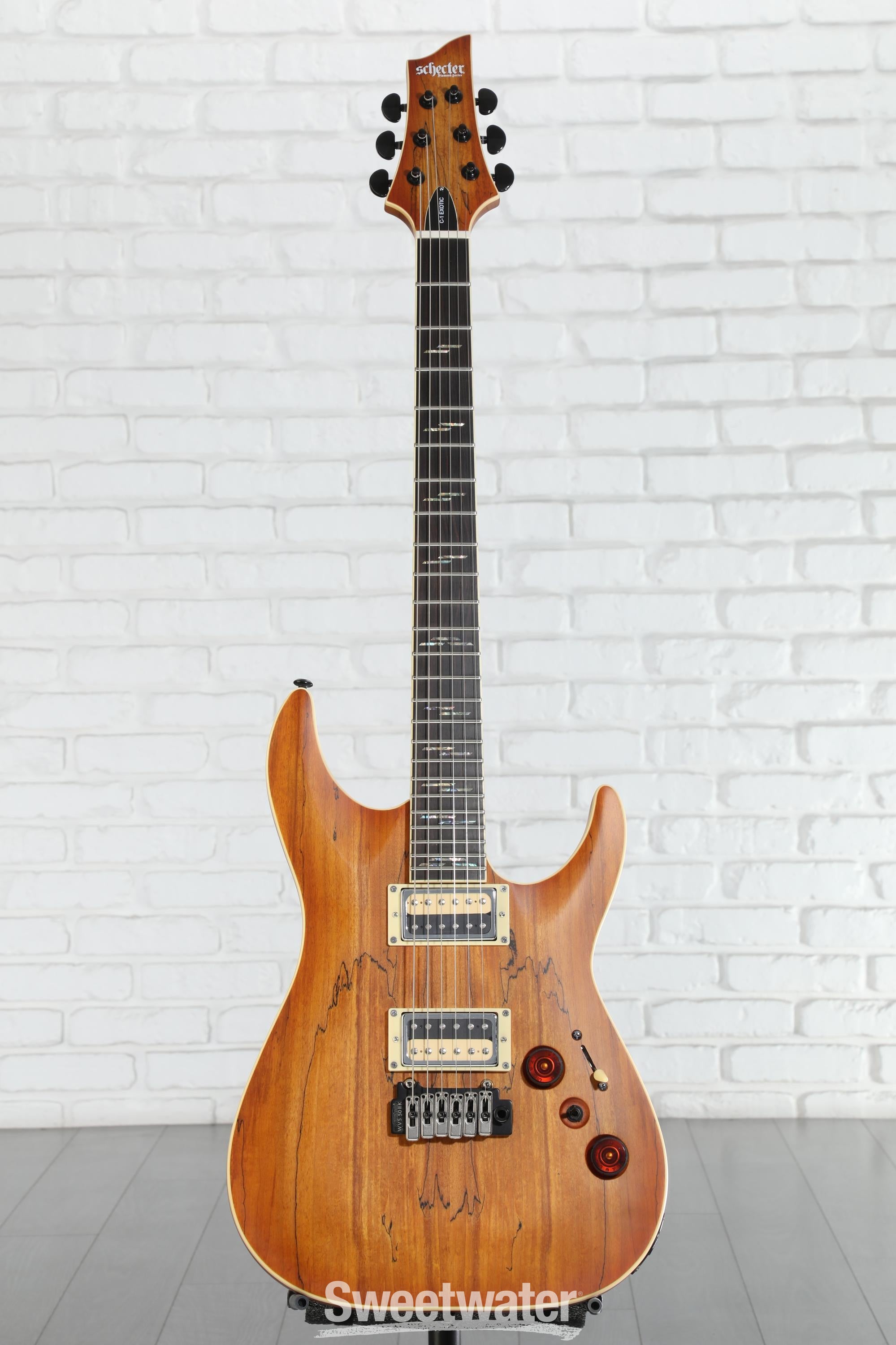Schecter C-1 Exotic Spalted Maple Electric Guitar - Satin Natural