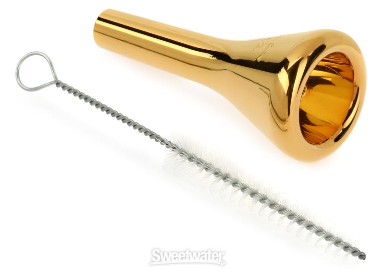 Trombone Mouthpiece Brass Portable Silver Plated Surface Professonal Mouth  Piece for Most Tenor Trombones(gold)