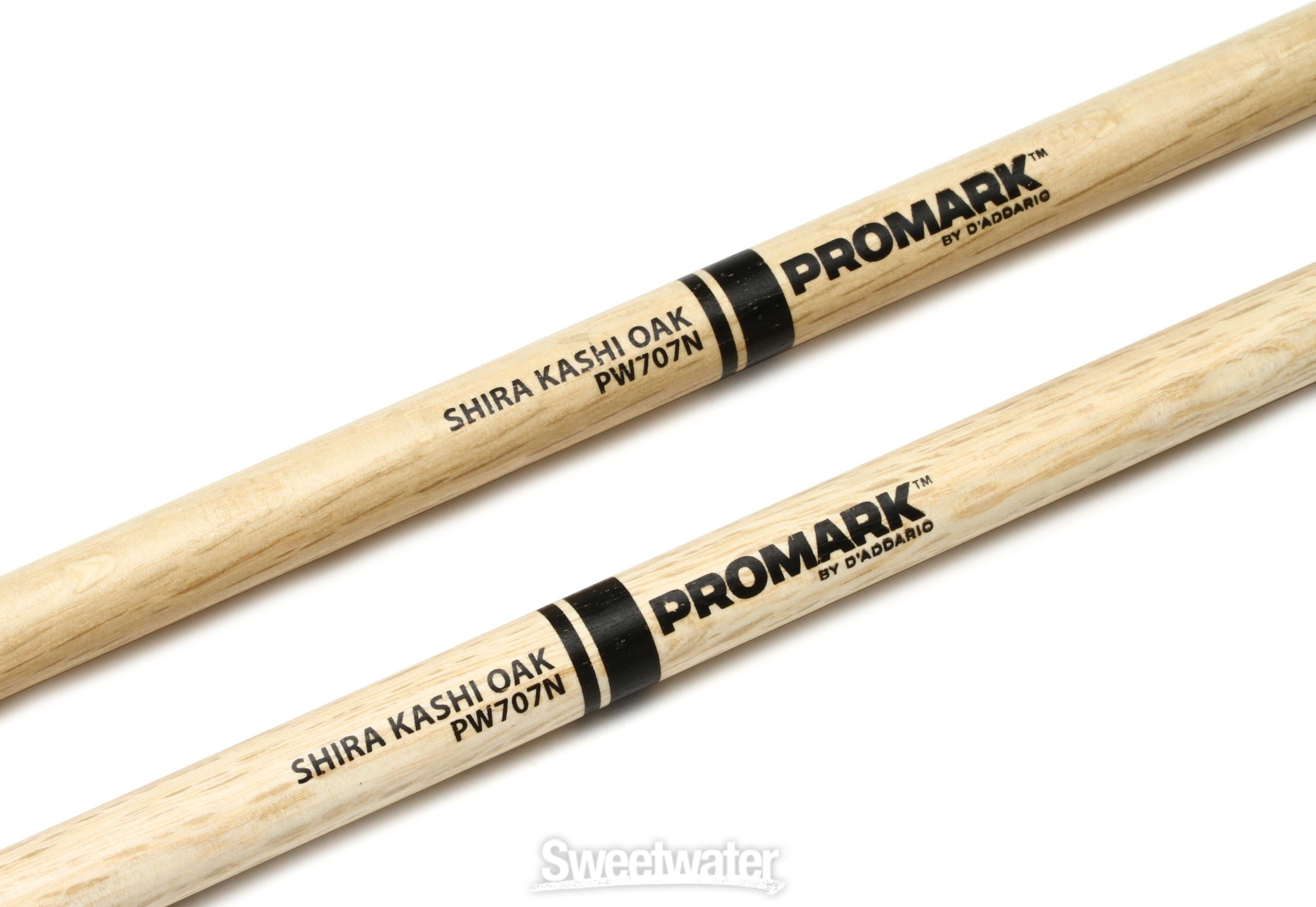 Promark Shira Kashi Oak 707 Drumsticks - Nylon Tip | Sweetwater