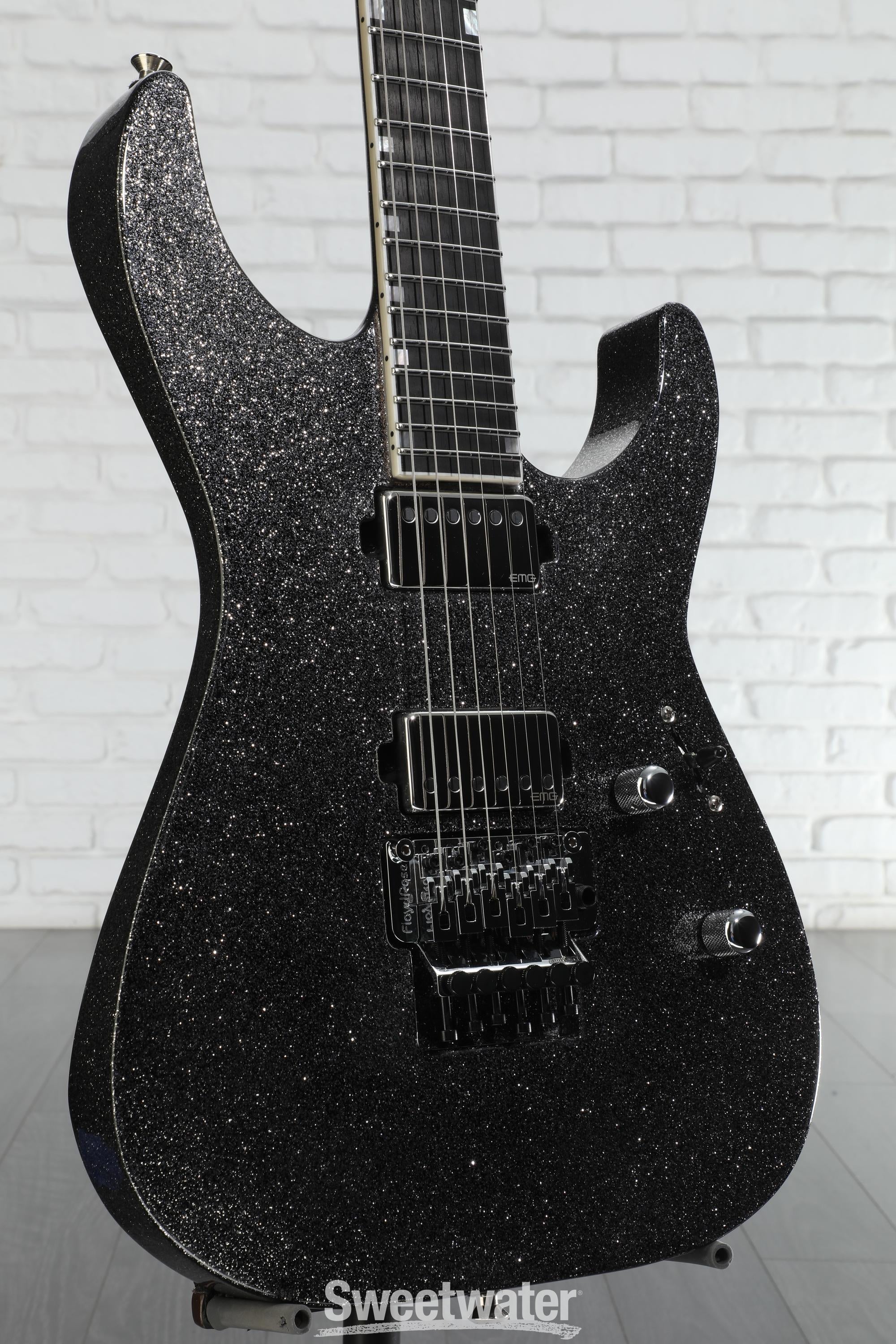 ESP M-II NTB FR USA Electric Guitar - Black Sparkle | Sweetwater