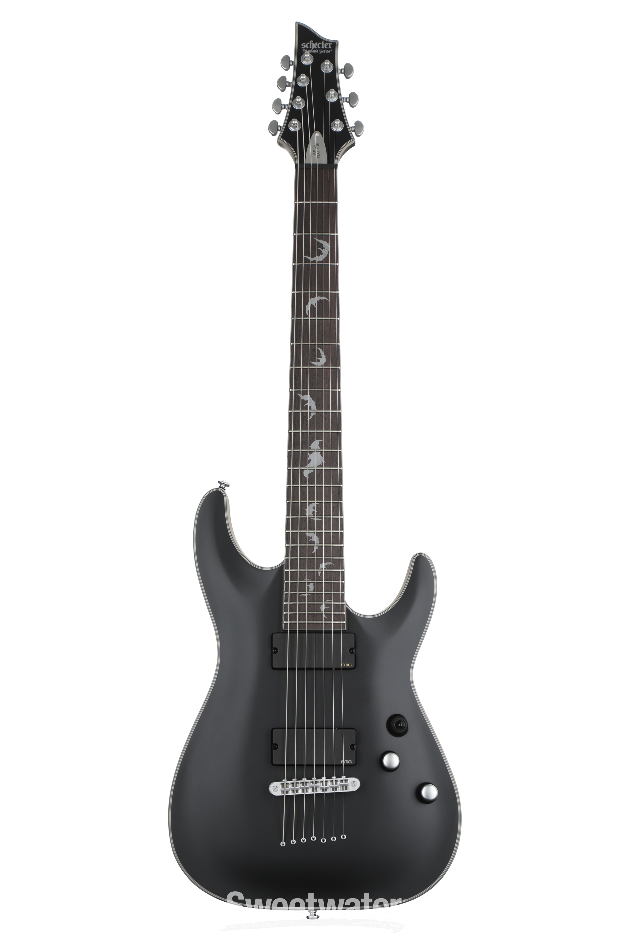 Schecter Damien Platinum 7 Electric Guitar - Satin Black