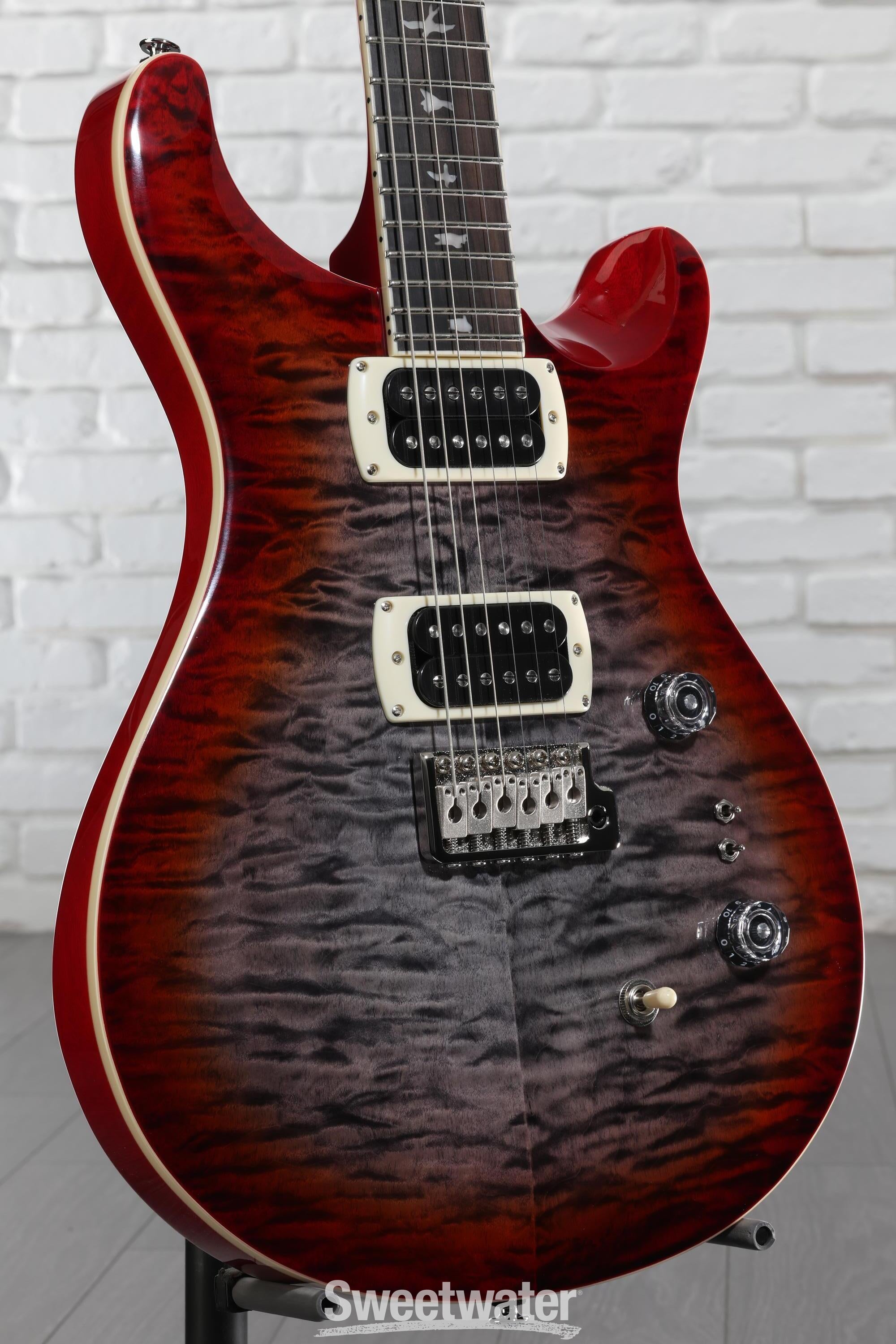 PRS SE Custom 24-08 Quilt Electric Guitar - Charcoal Cherry Burst
