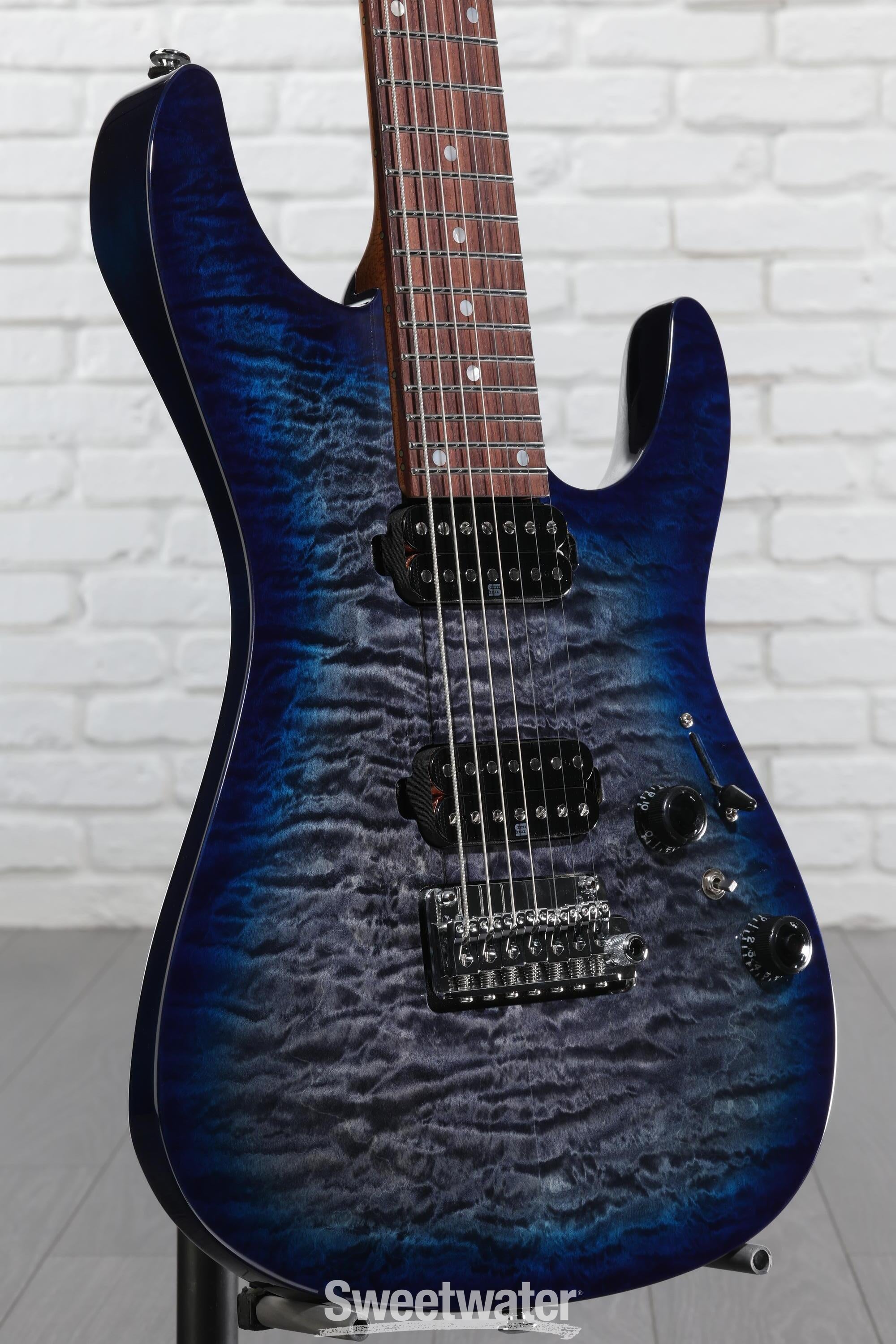 Ibanez Premium AZ427P2QM 7-string Electric Guitar - Twilight Blue