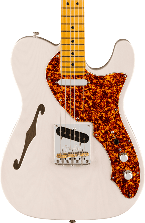 Fender American Professional II Telecaster Thinline Electric Guitar -  Transparent White Blonde with Maple Fingerboard