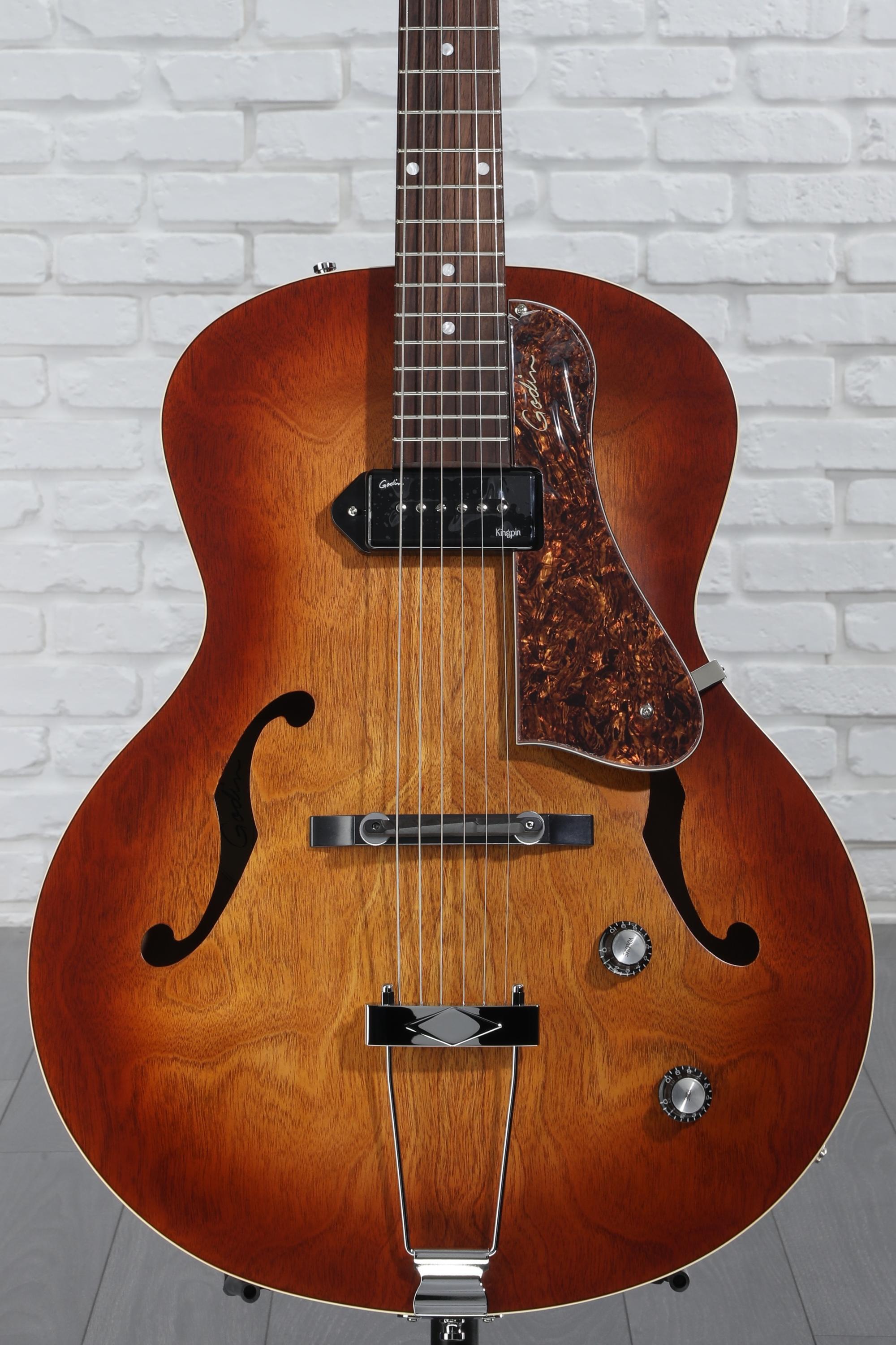 Godin 5th Avenue Kingpin Hollowbody Electric Guitar - Cognac