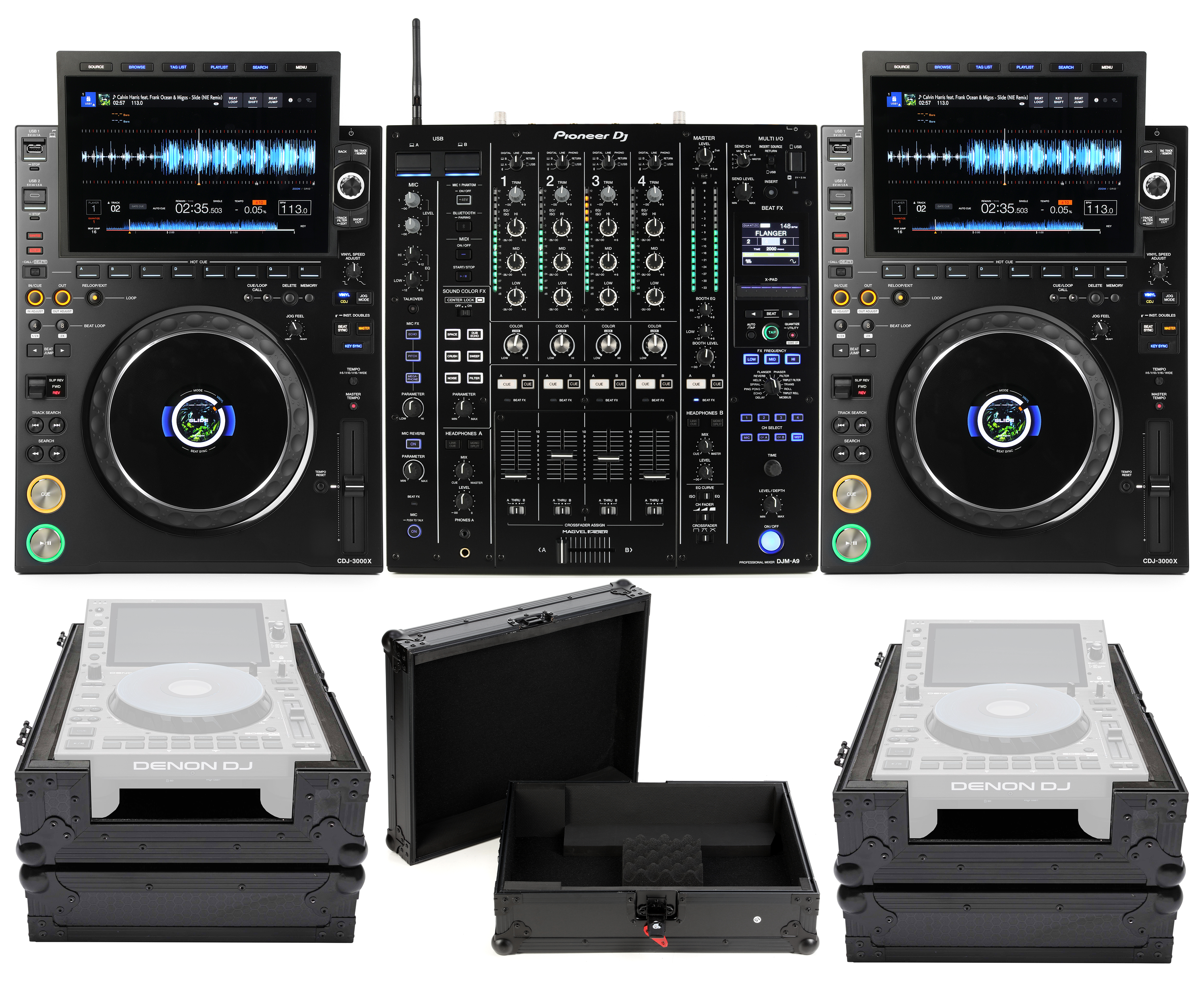 Pioneer DJ DJM-A9 4-channel DJ Mixer and CDJ-3000X