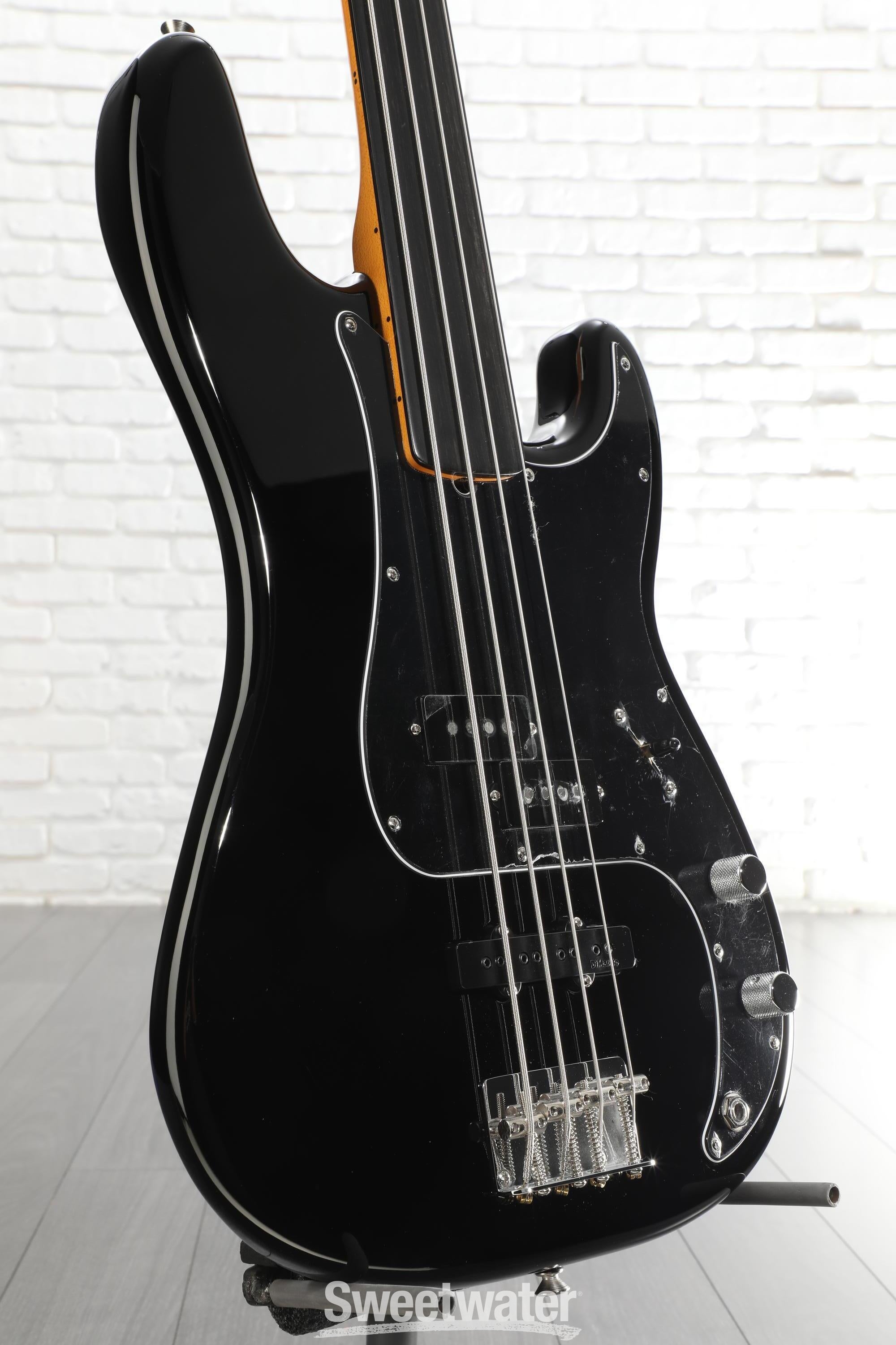 Fender Tony Franklin Fretless Precision Bass - Black | Sweetwater