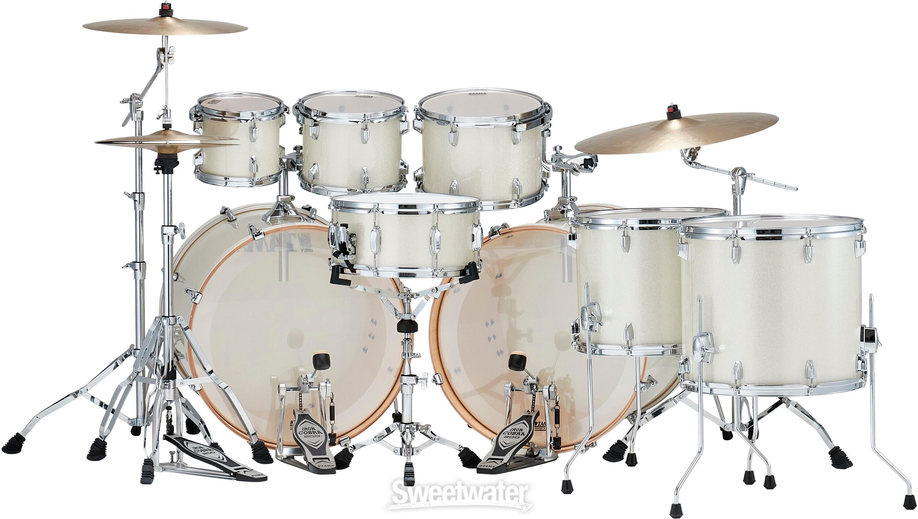 Tama Limited-edition Superstar Classic 8-piece Shell Pack - Vintage White  Sparkle