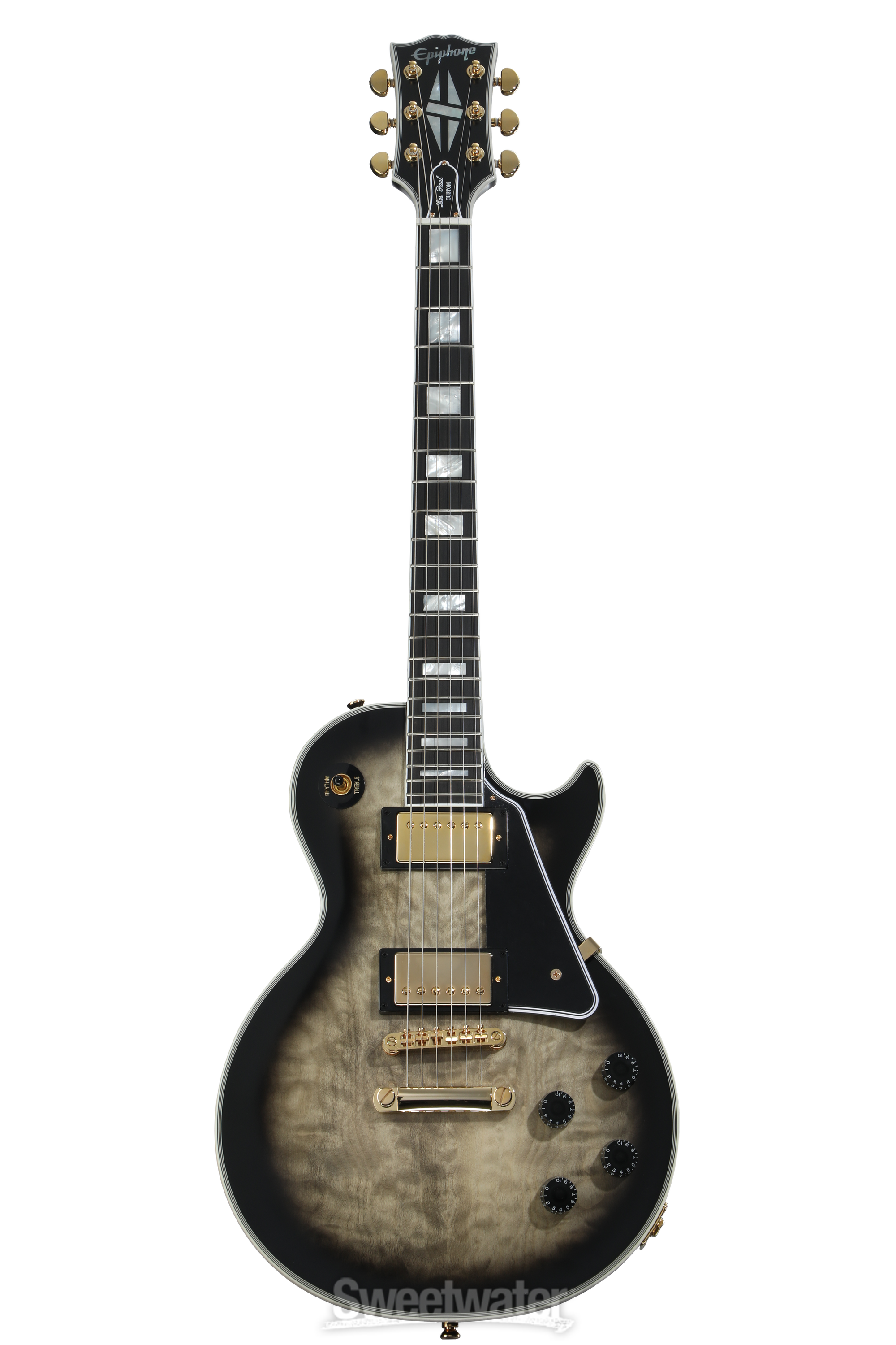 Epiphone Les Paul Custom Quilt Electric Guitar - Cobra Burst