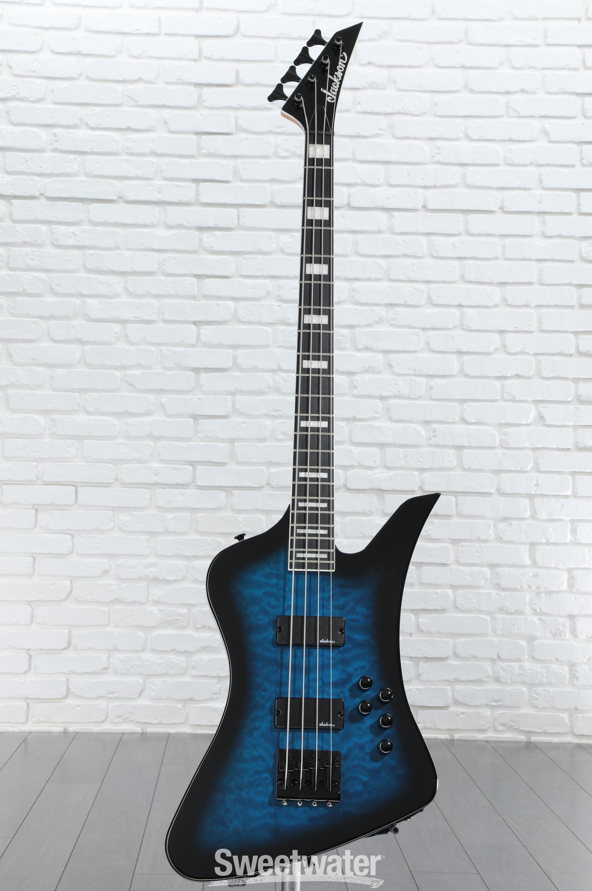 Jackson JS Kelly Bird JS3Q Bass Guitar - Transparent Blue