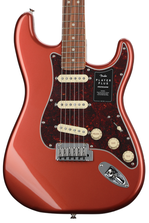Fender Player Plus Stratocaster メタリックレッド Fender Player Plus Stratocaster - Aged Candy Apple Red with