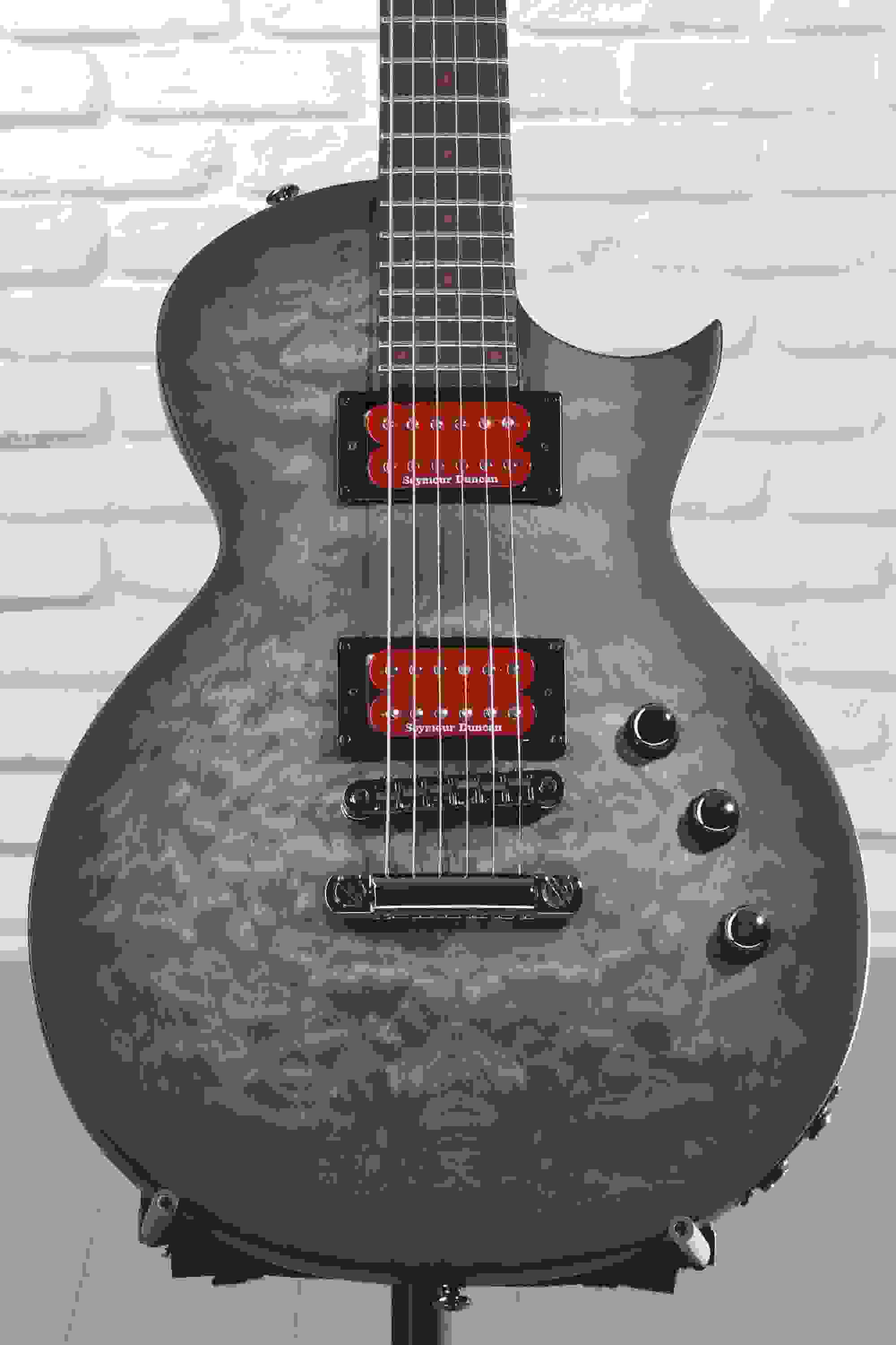 ESP LTD Signature Ben Burnley BB-600 Baritone Electric Guitar - See Thru Black Sunburst Satin