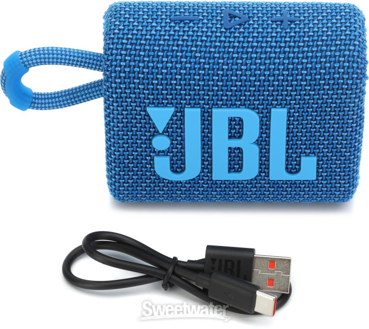 JBL Lifestyle Go 3 Eco Waterproof Portable Bluetooth Speaker - Ocean Blue |  Sweetwater
