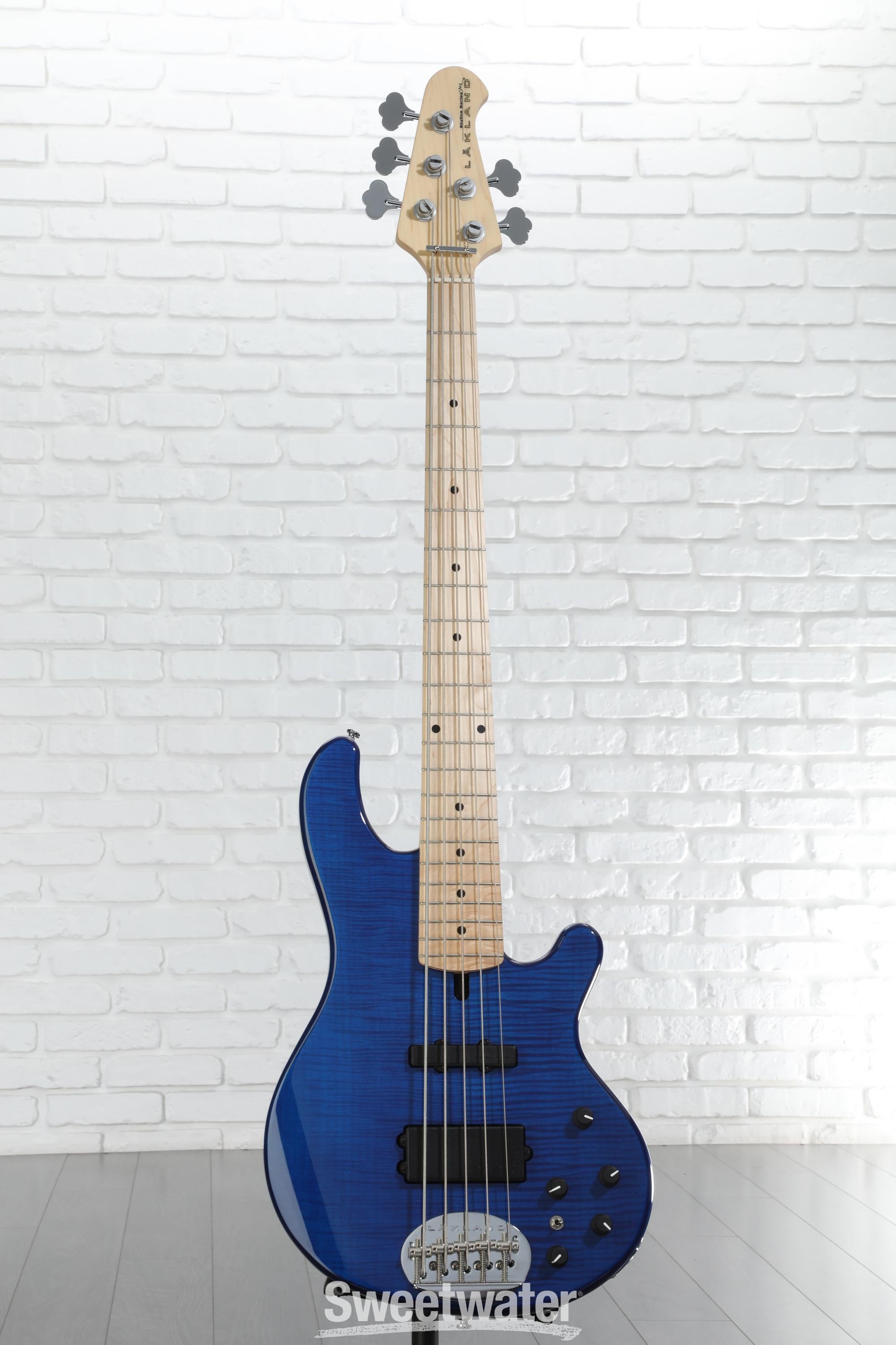 Lakland Skyline 55-02 Deluxe Flame Bass Guitar - Translucent