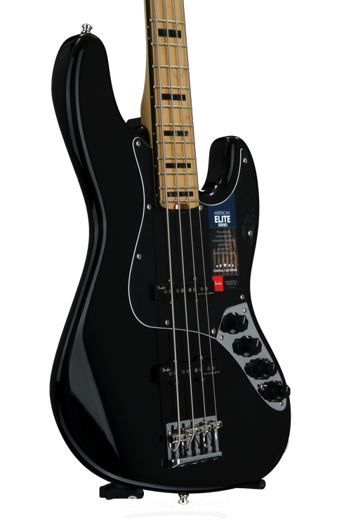 Fender American Elite Jazz Bass - Black w/ Maple Fingerboard Reviews |  Sweetwater