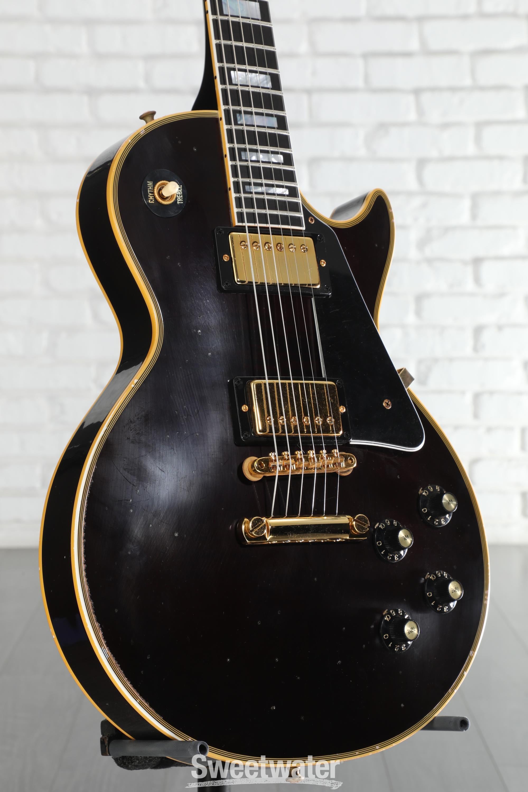 Photo of Gibson Custom 1968 Les Paul Custom Electric Guitar - Dark Walnut, Light Aged