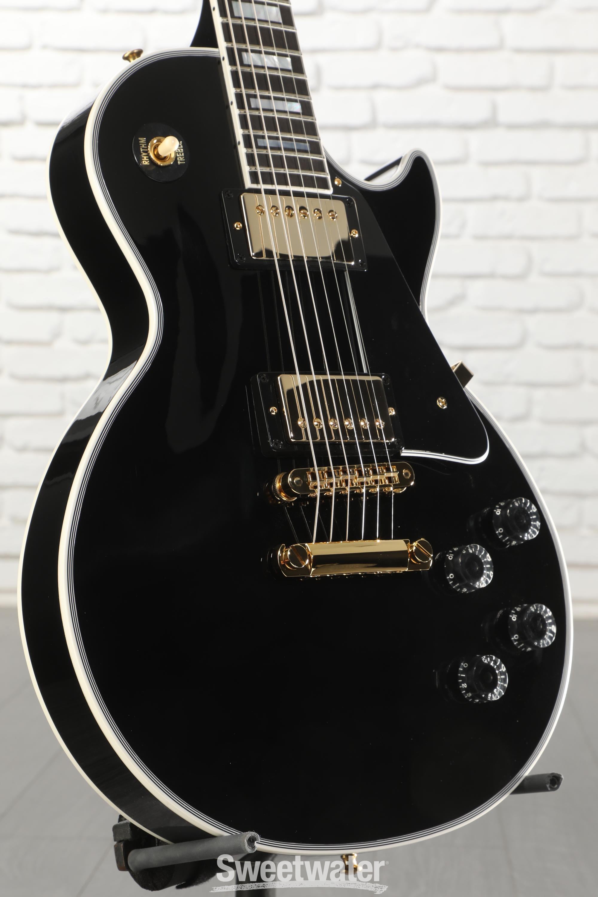 Photo of Gibson Custom Les Paul Custom Electric Guitar - Ebony, Ebony Fingerboard
