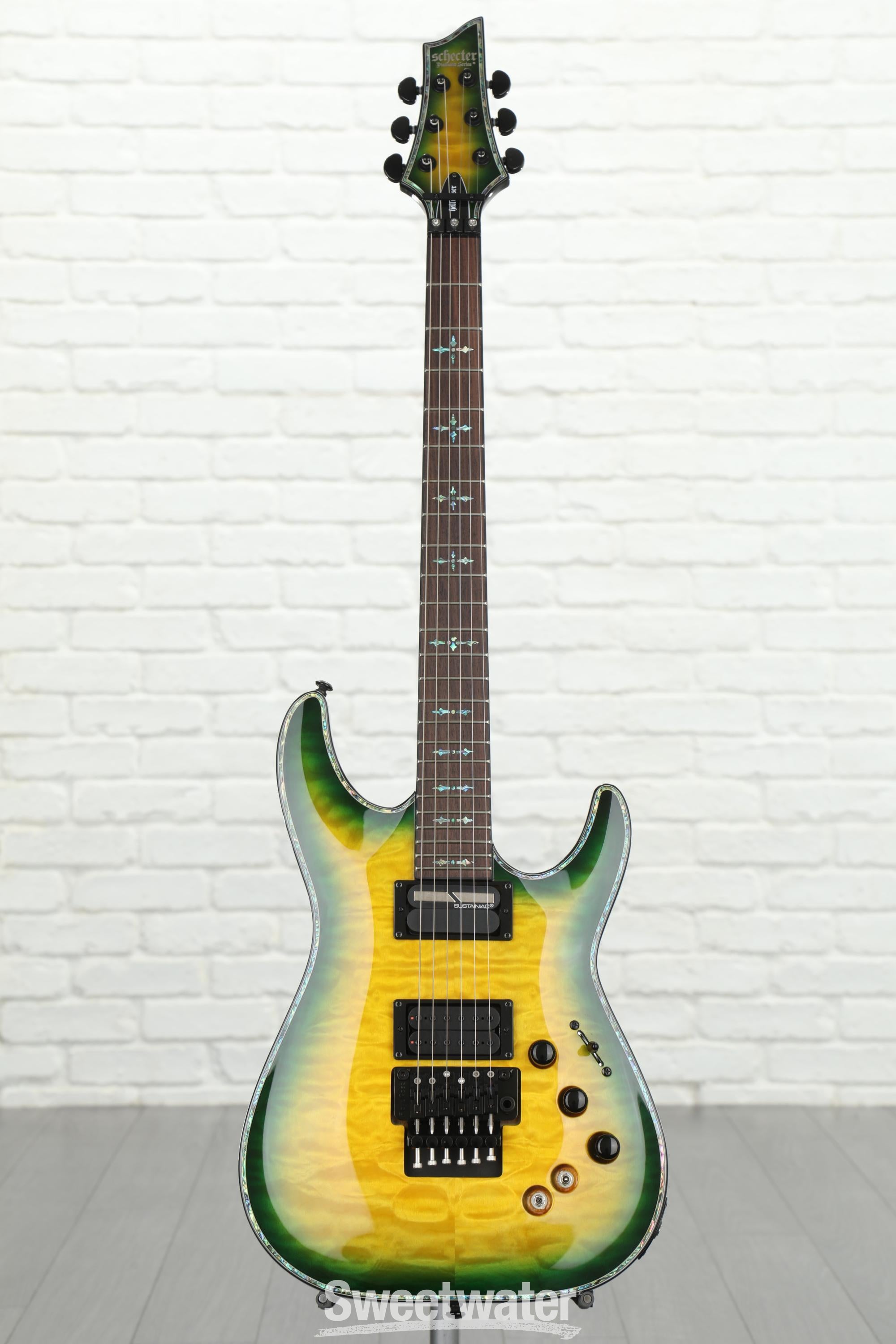 Schecter Hellraiser C-1 FR Passive w/ Sustainiac Dent and Scratch - Dragon  Burst