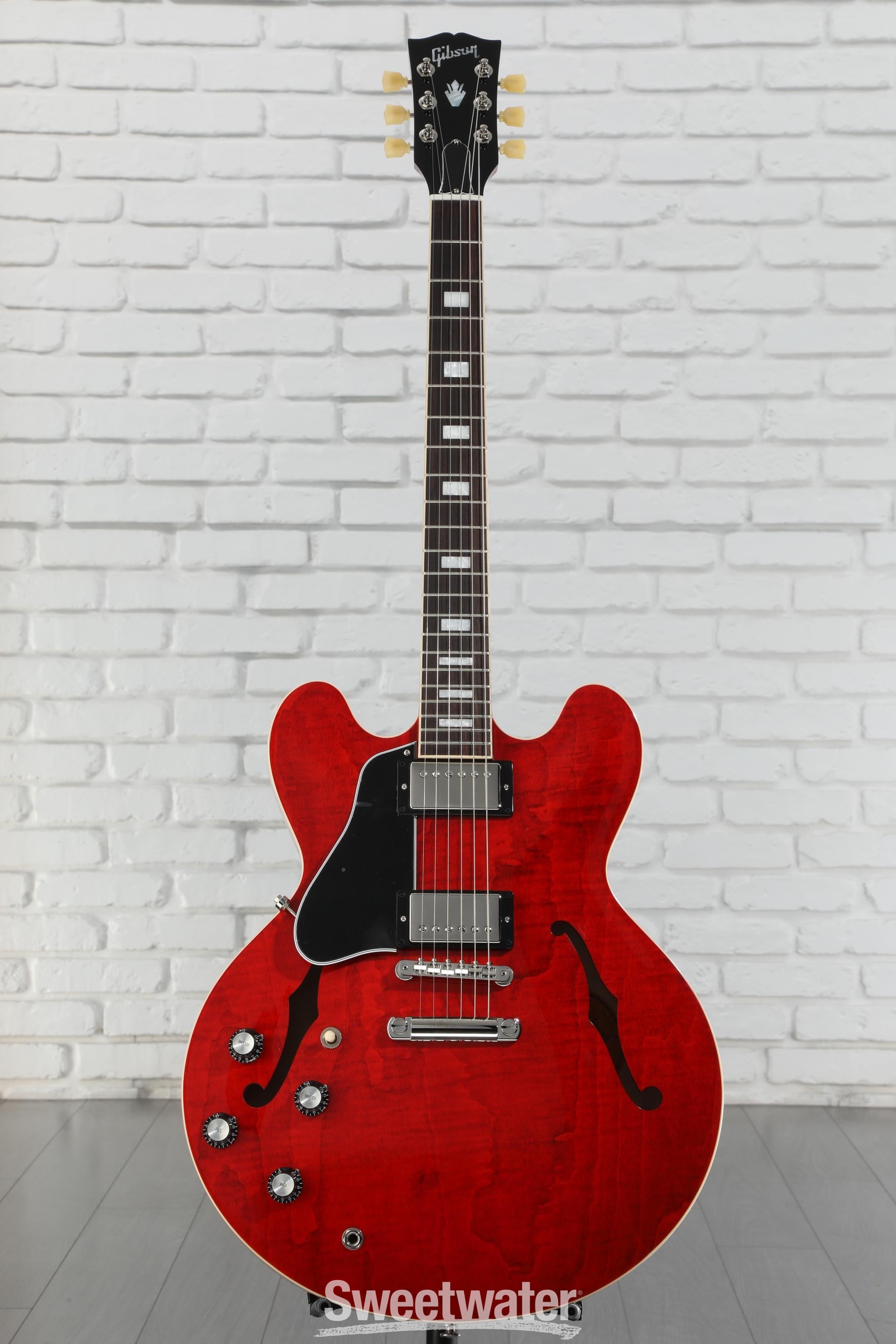 【値下げ】Gibson  ES-335 Satin Lefty Gibson ES-335 Left Handed Electric Guitar - Sixties Cherry