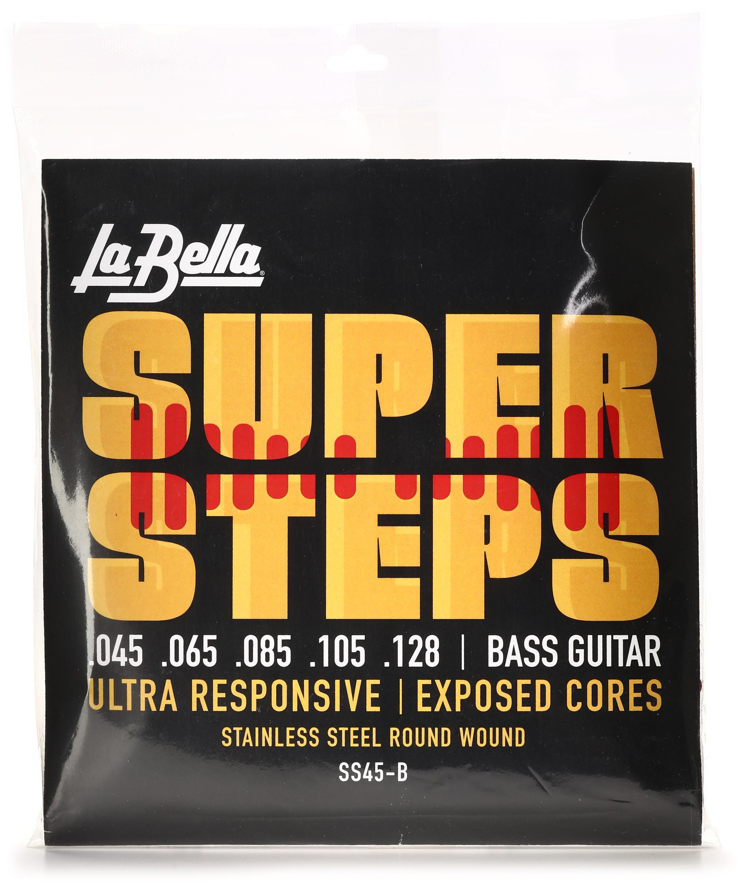 La Bella SS45-B Super Steps Electric Bass Guitar Strings - .045-.128 ...