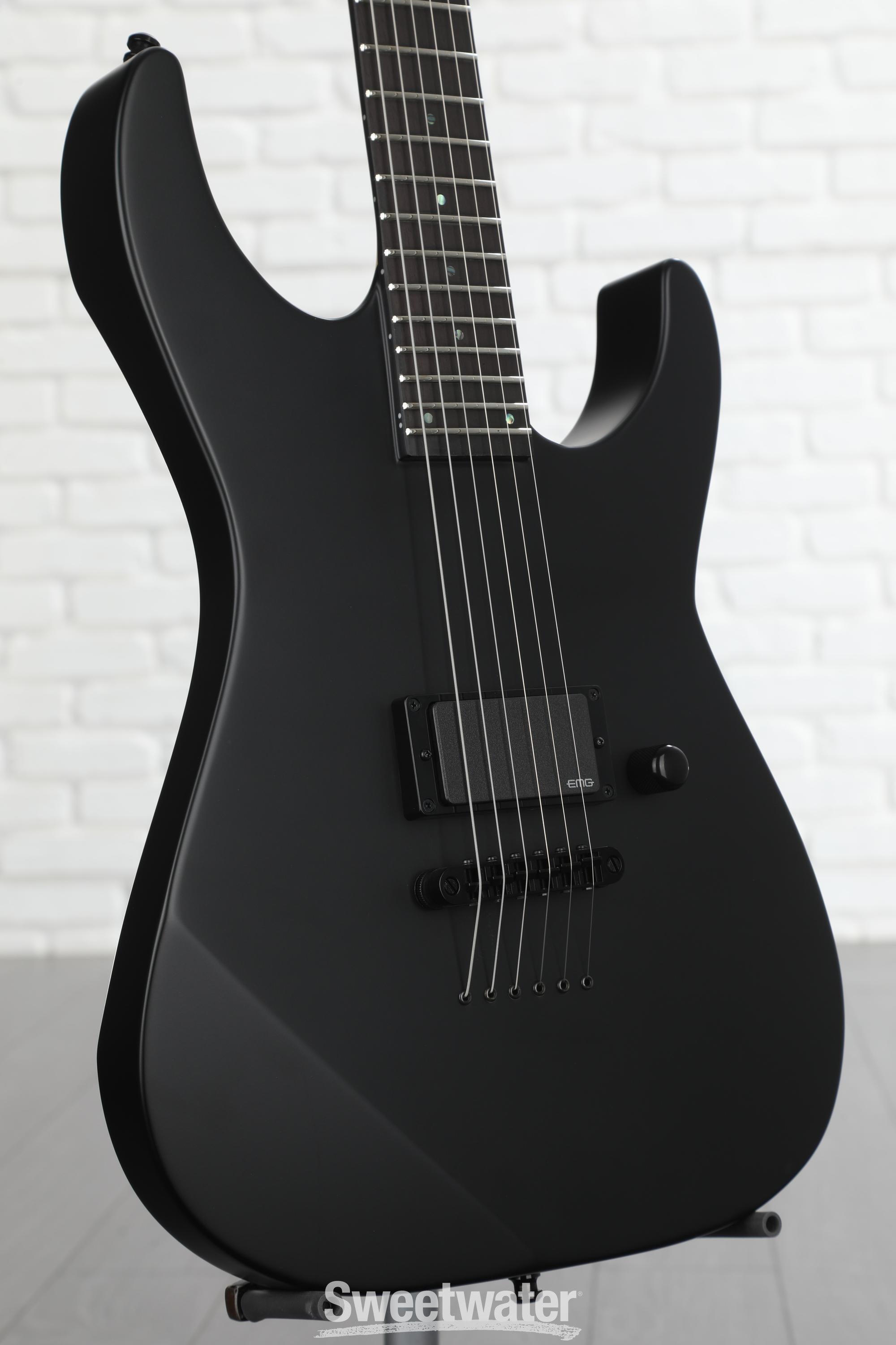ESP E-II MI Thru NT Electric Guitar - Black Satin