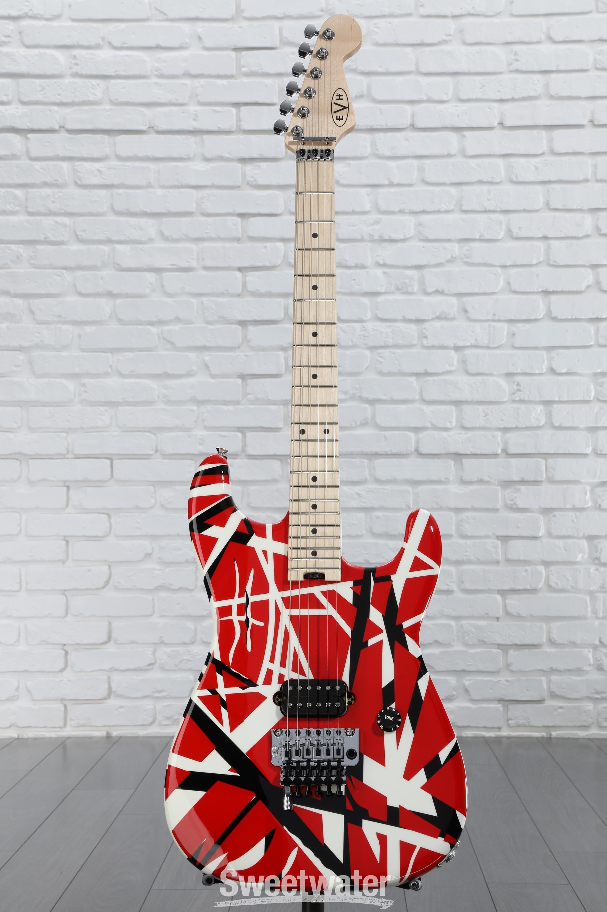 ギター EVH Striped Red with Black Stripe Strat :: Striped Series Red with Black Stripes