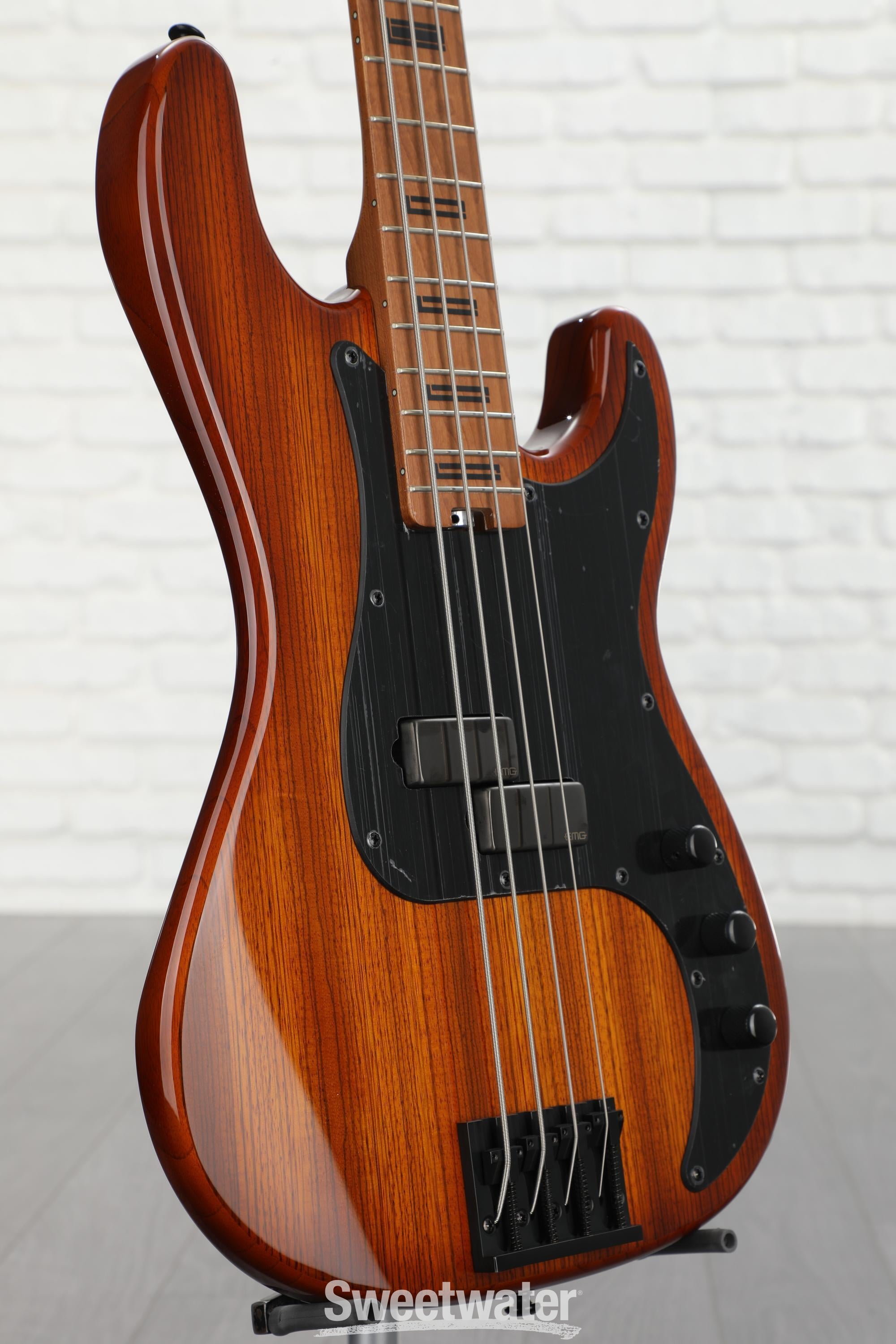 Schecter P-4 Exotic Bass Guitar - Faded Vintage Sunburst