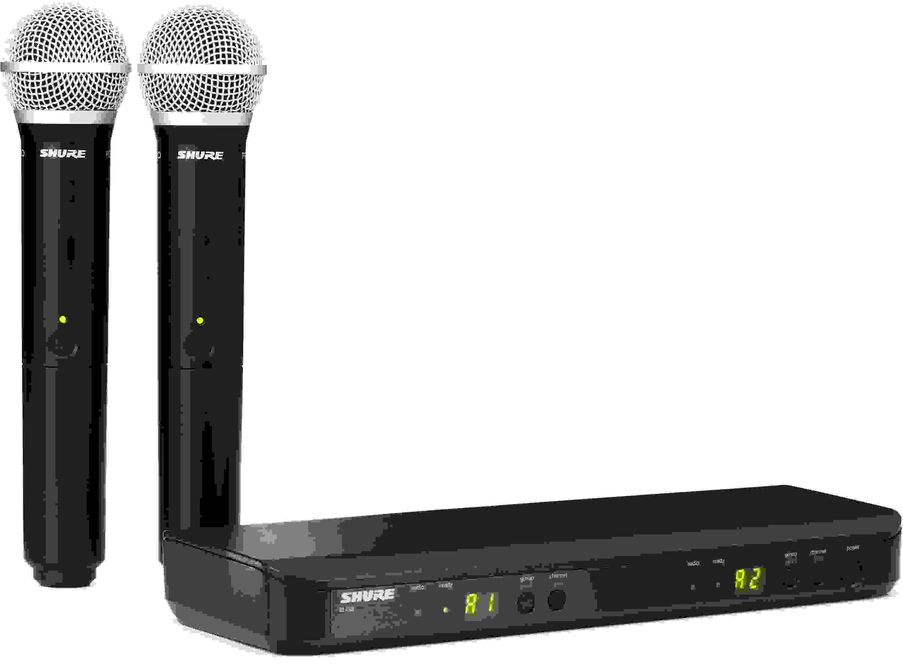 Shure BLX288/PG58 Dual Channel Wireless Handheld Microphone System - H11 Band