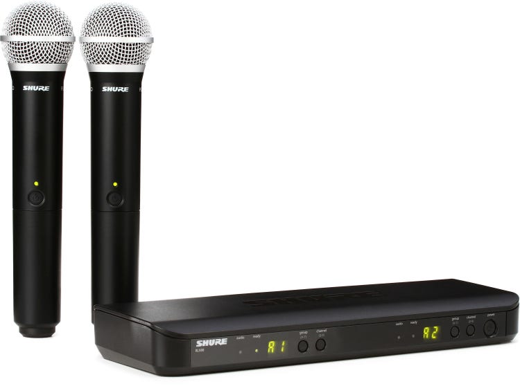 BLX288/PG58 Dual Channel Wireless Handheld Microphone System - H11 Band -  Sweetwater