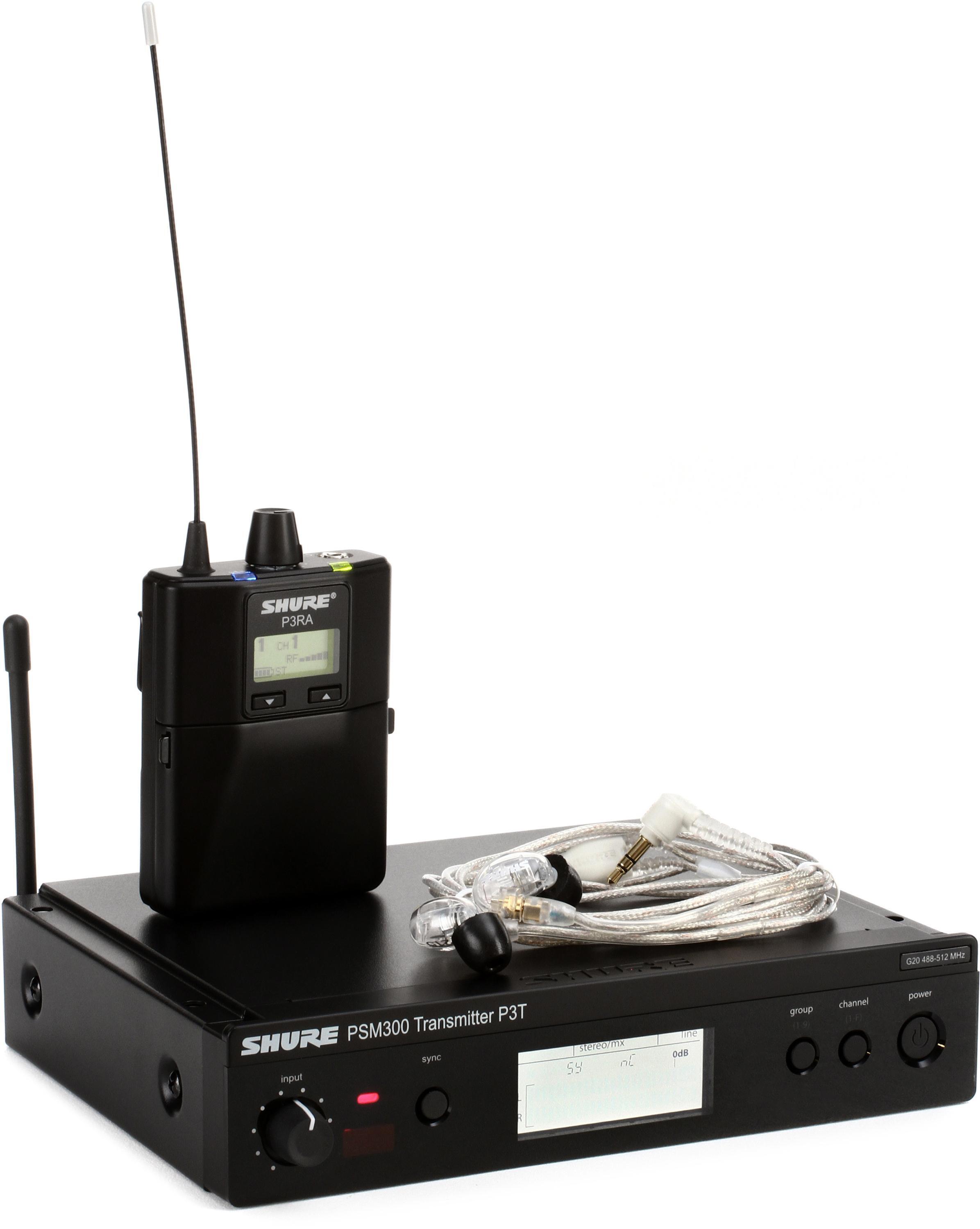 Bundled Item: Shure PSM300 P3TRA215CL Wireless In-ear Monitor System - G20 Band