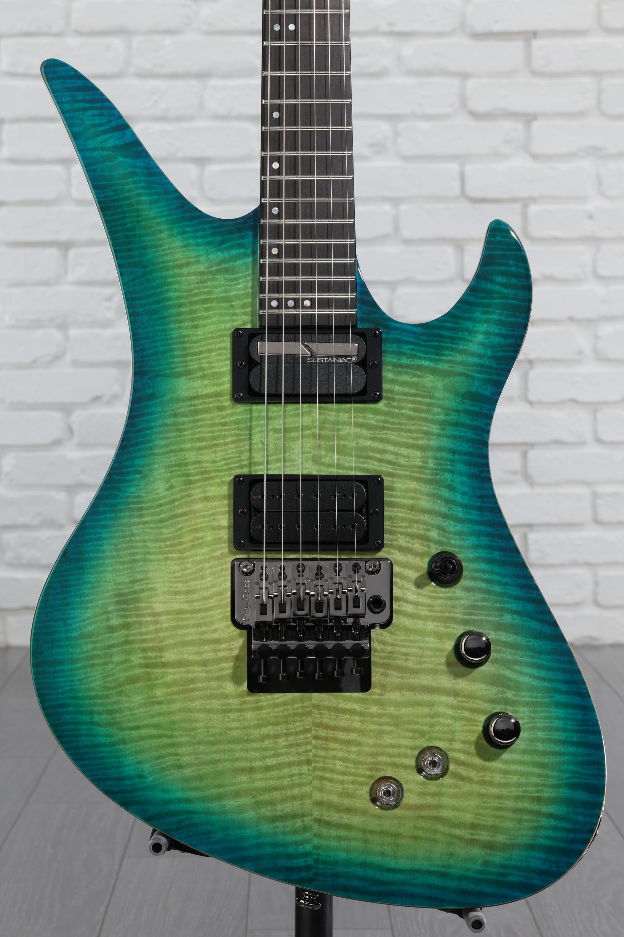 ギター SCHECTER BLACKJACK SLS C-1 FR Sustainiac Schecter BlackJack SLS C-1 FR-S Electric Guitar - Aquaburst