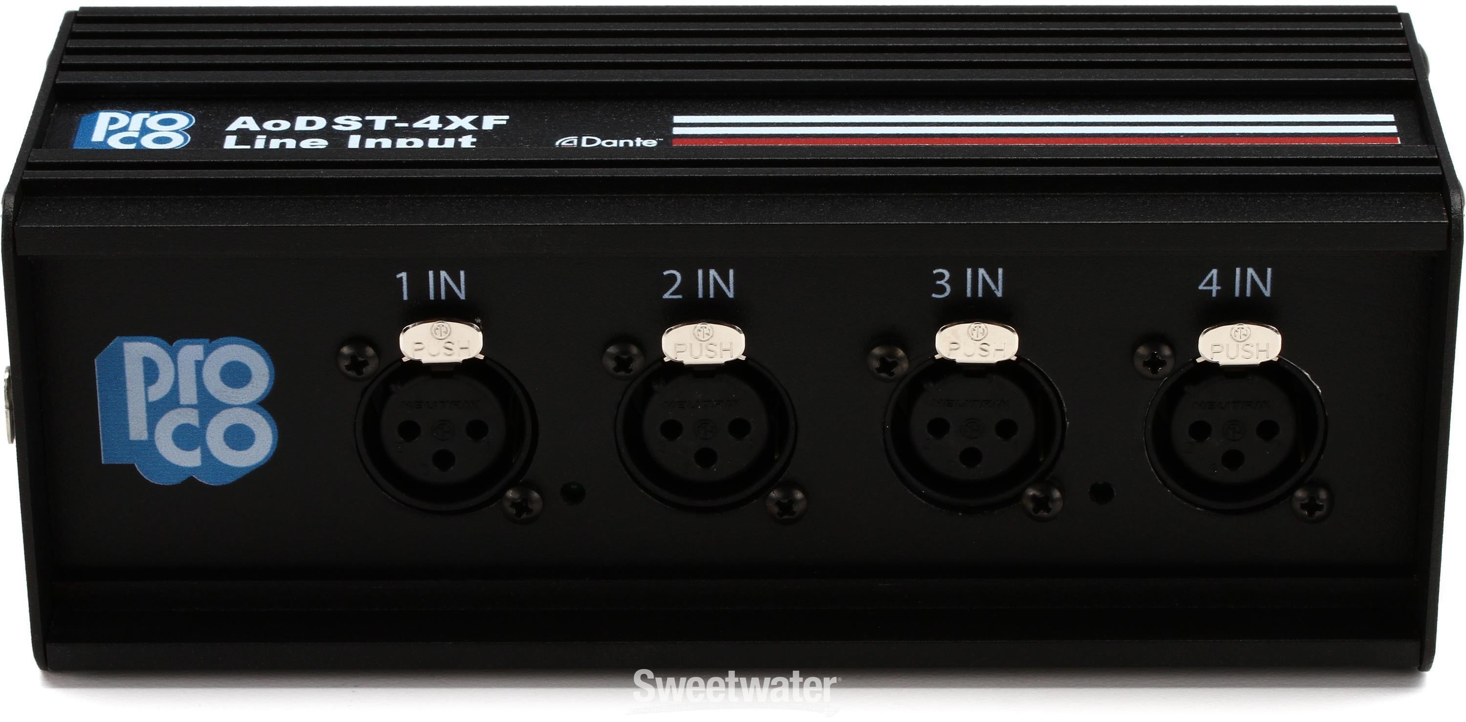 Pro Co AODST-4XF 4-channel Dante Drop Box | Sweetwater
