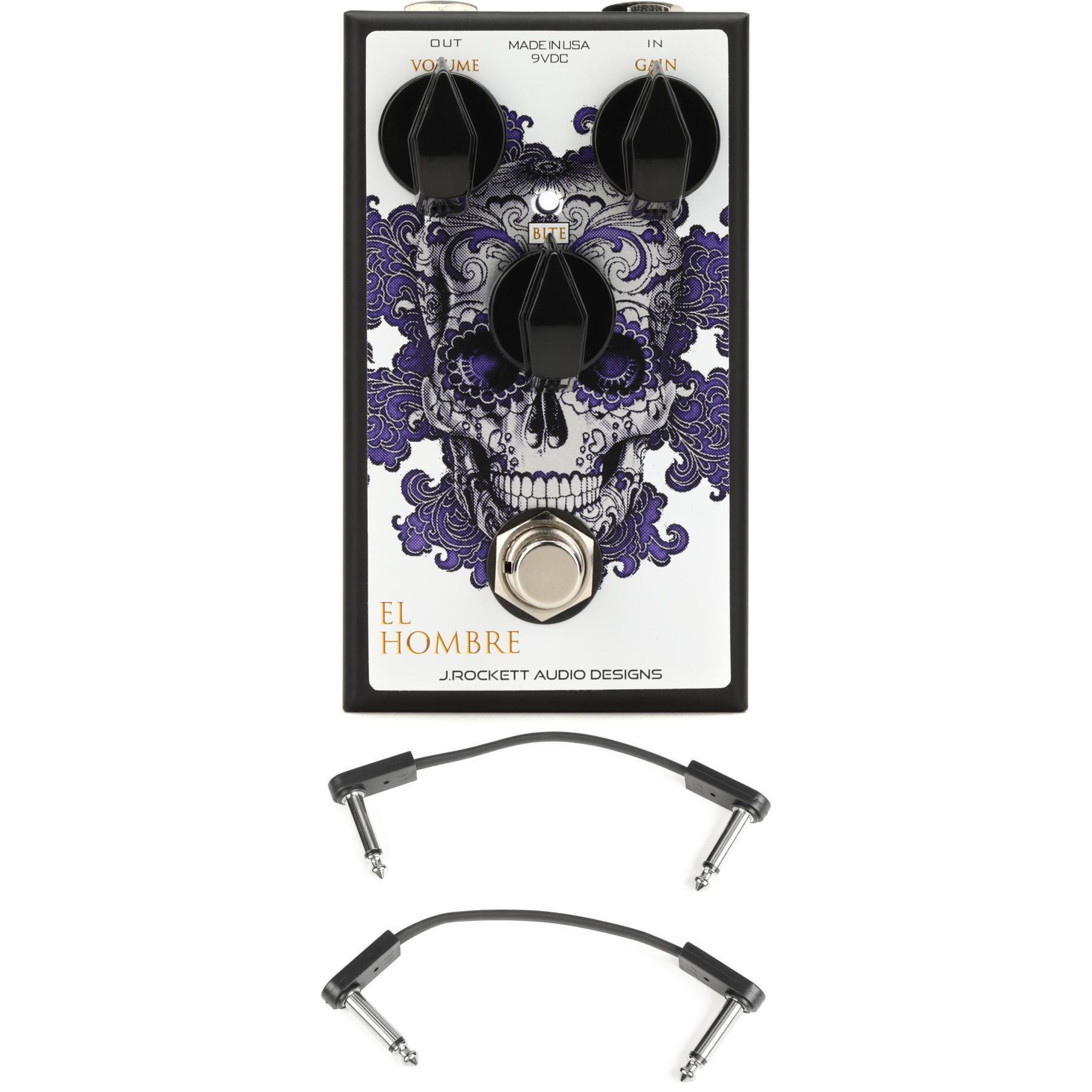 J. Rockett Audio Designs El Hombre Overdrive Pedal with EBS Patch Cables