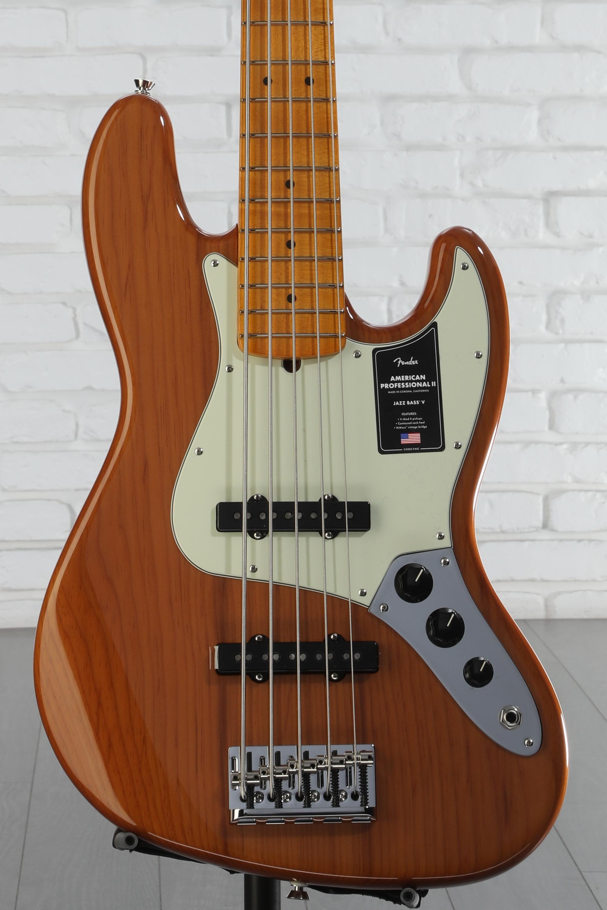 ベース Fender American Professional Jazz Bass V Fender American Professional II Jazz Bass V - Roasted Pine, Maple