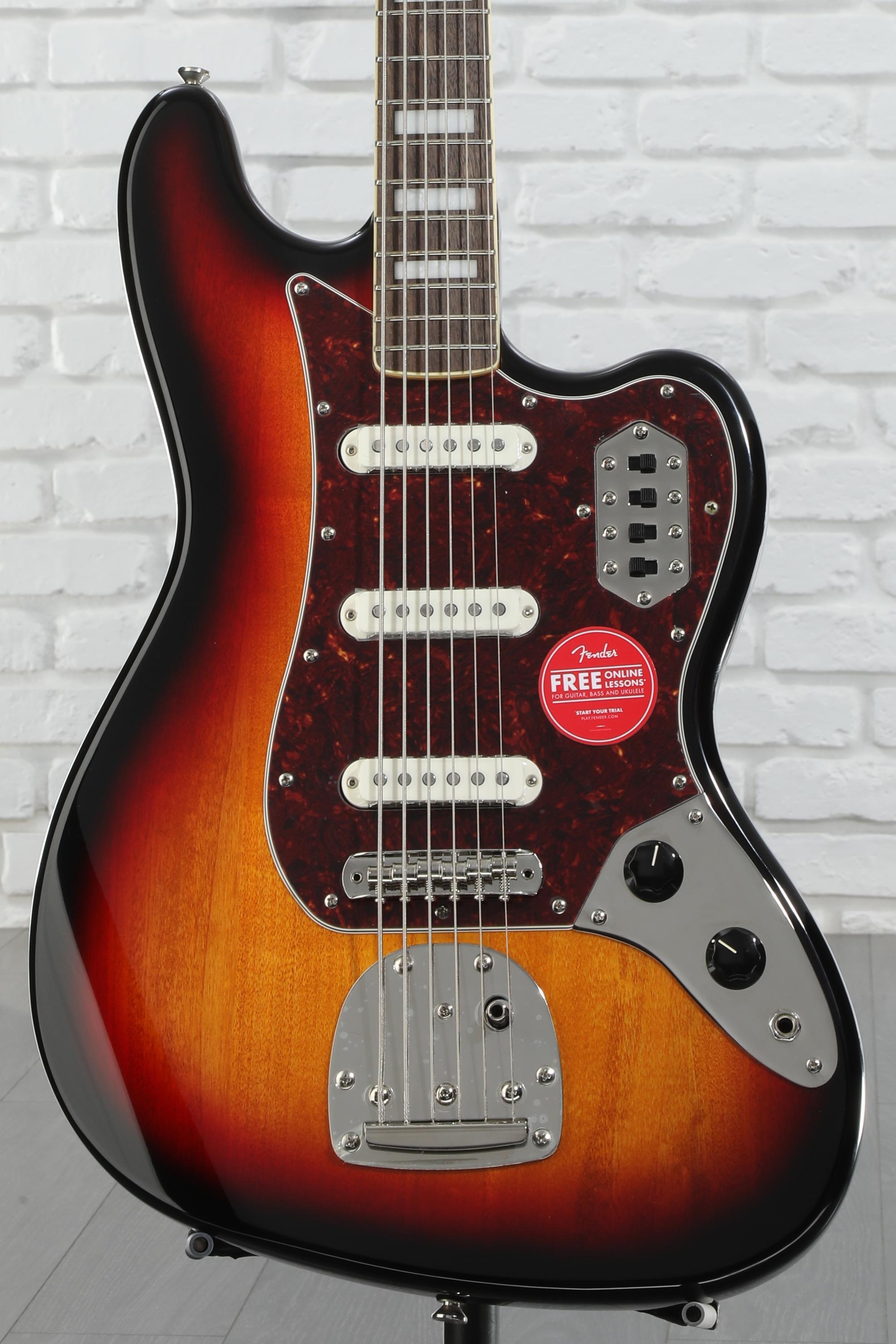 ギター Squier by Fender Classic Vibe Bass Vi Squier Classic Vibe Bass VI Guitar - Black | Sweetwater