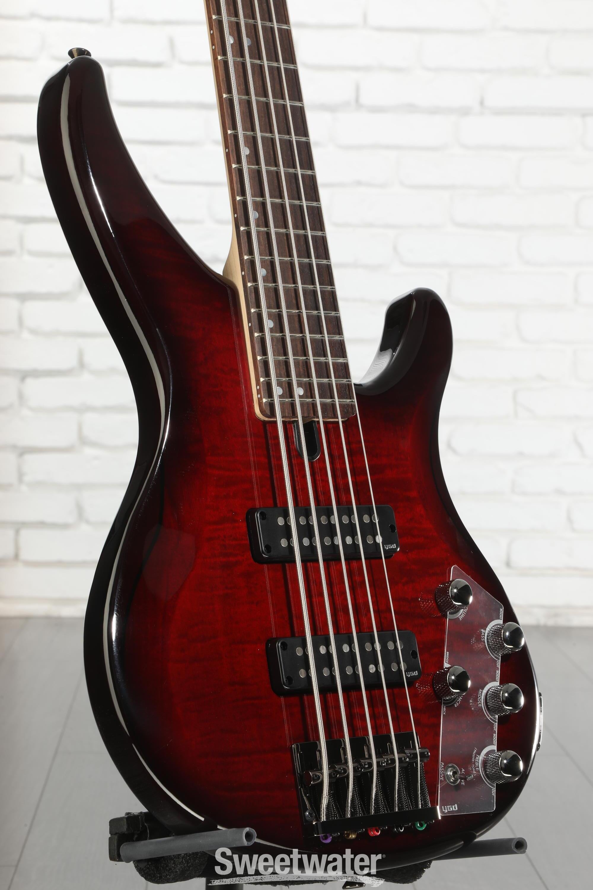 Yamaha TRBX605FM 5-string Bass Guitar - Dark Red Burst | Sweetwater