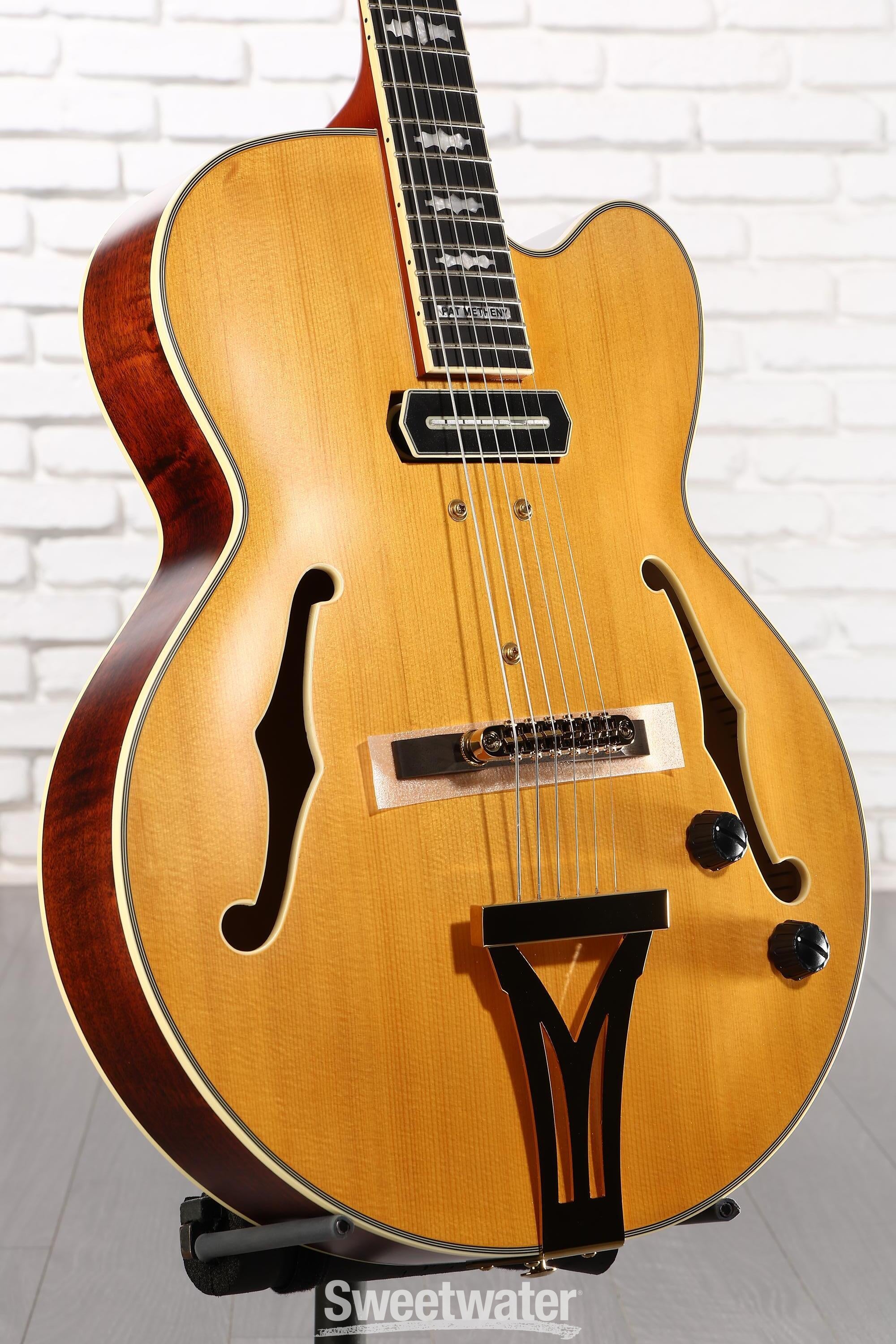 Photo of Ibanez PM3C Pat Metheny Signature Hollowbody Electric Guitar - Natural Amber Low Gloss