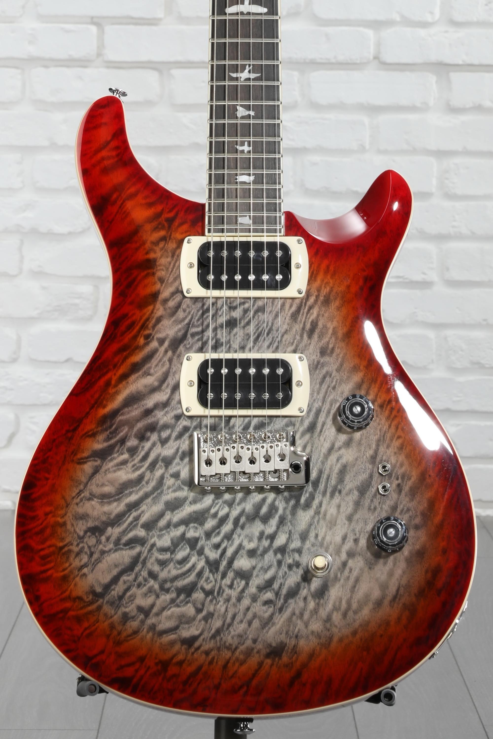 PRS SE Custom 24-08 Quilt Electric Guitar - Charcoal Cherry