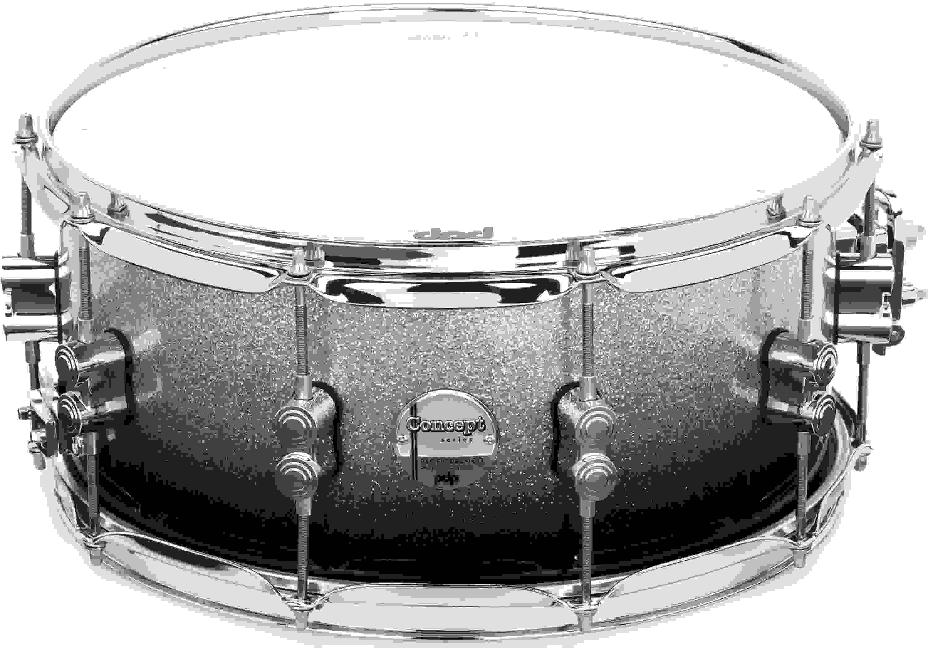 PDP Concept Maple Snare Drum - 6.5 inches x 14 inches, Silver to Black Fade Lacquer