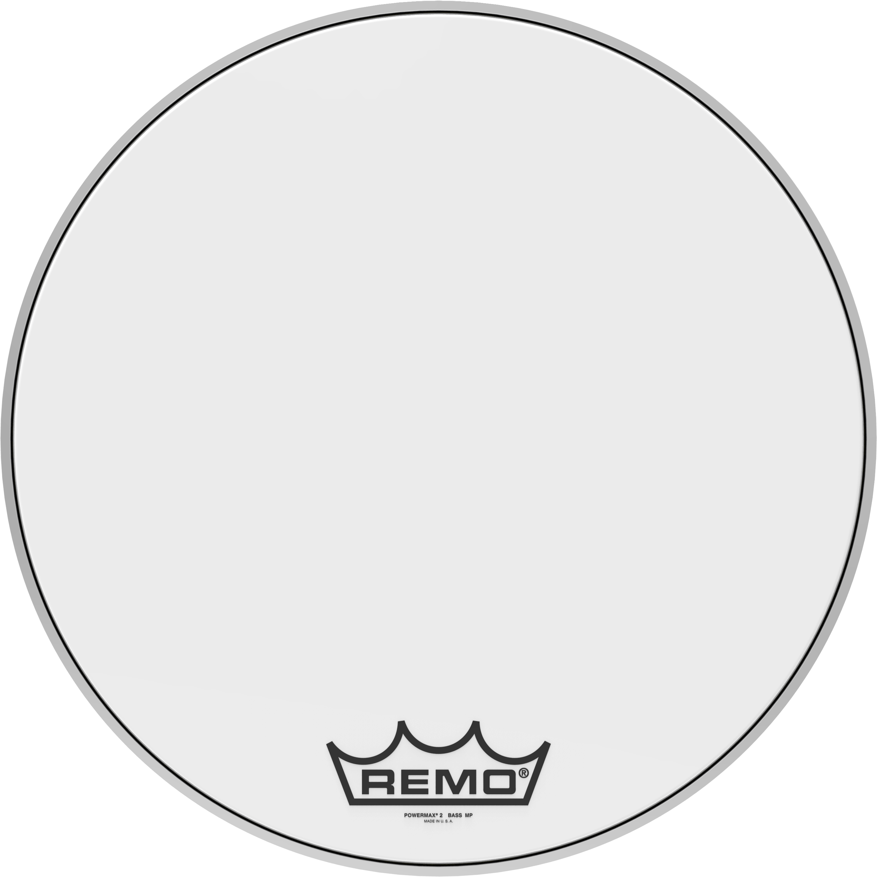 Remo Powermax 2 White Crimplock Marching Bass Drumhead - 22 inch