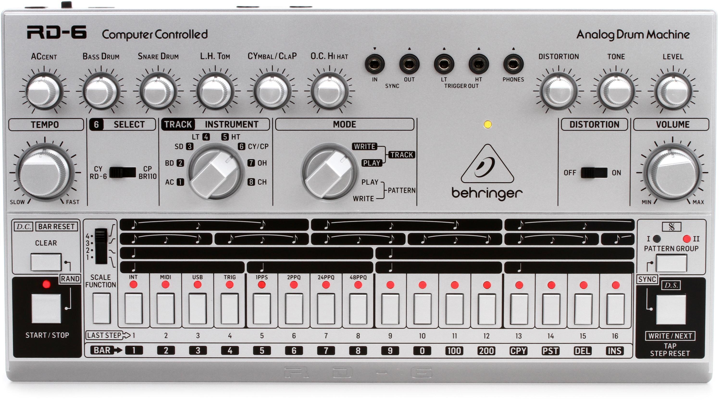 Behringer RD-6-SR Analog Drum Machine - Silver