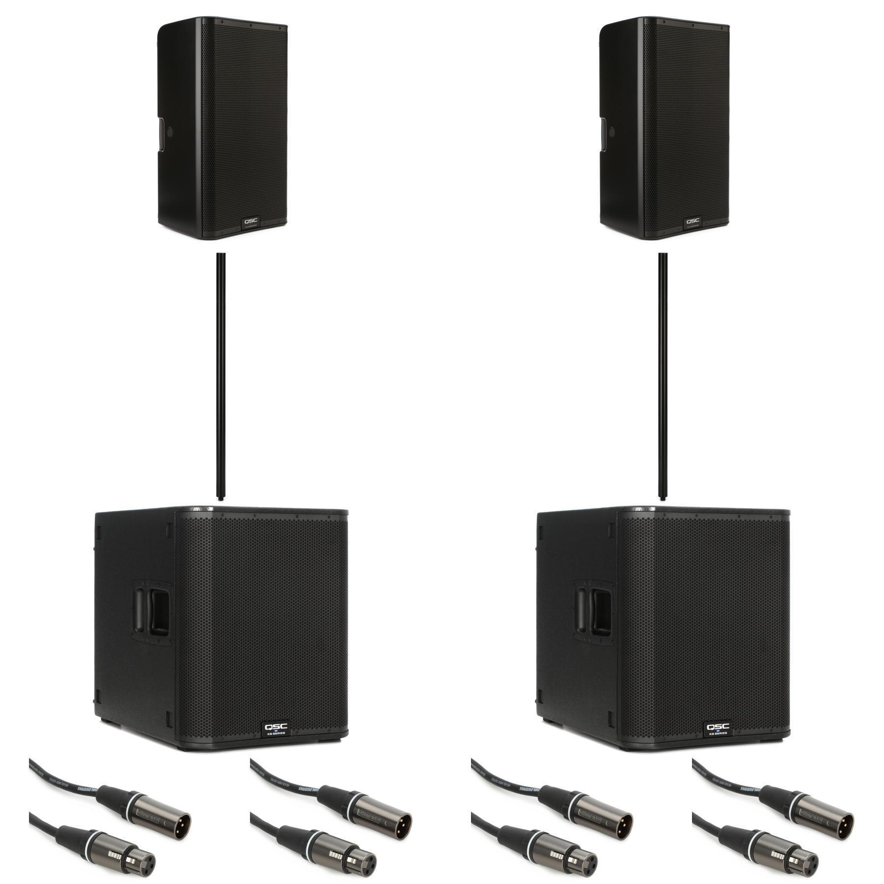 QSC K12.2 12 inch Powered Speaker and KS118 18 inch Powered