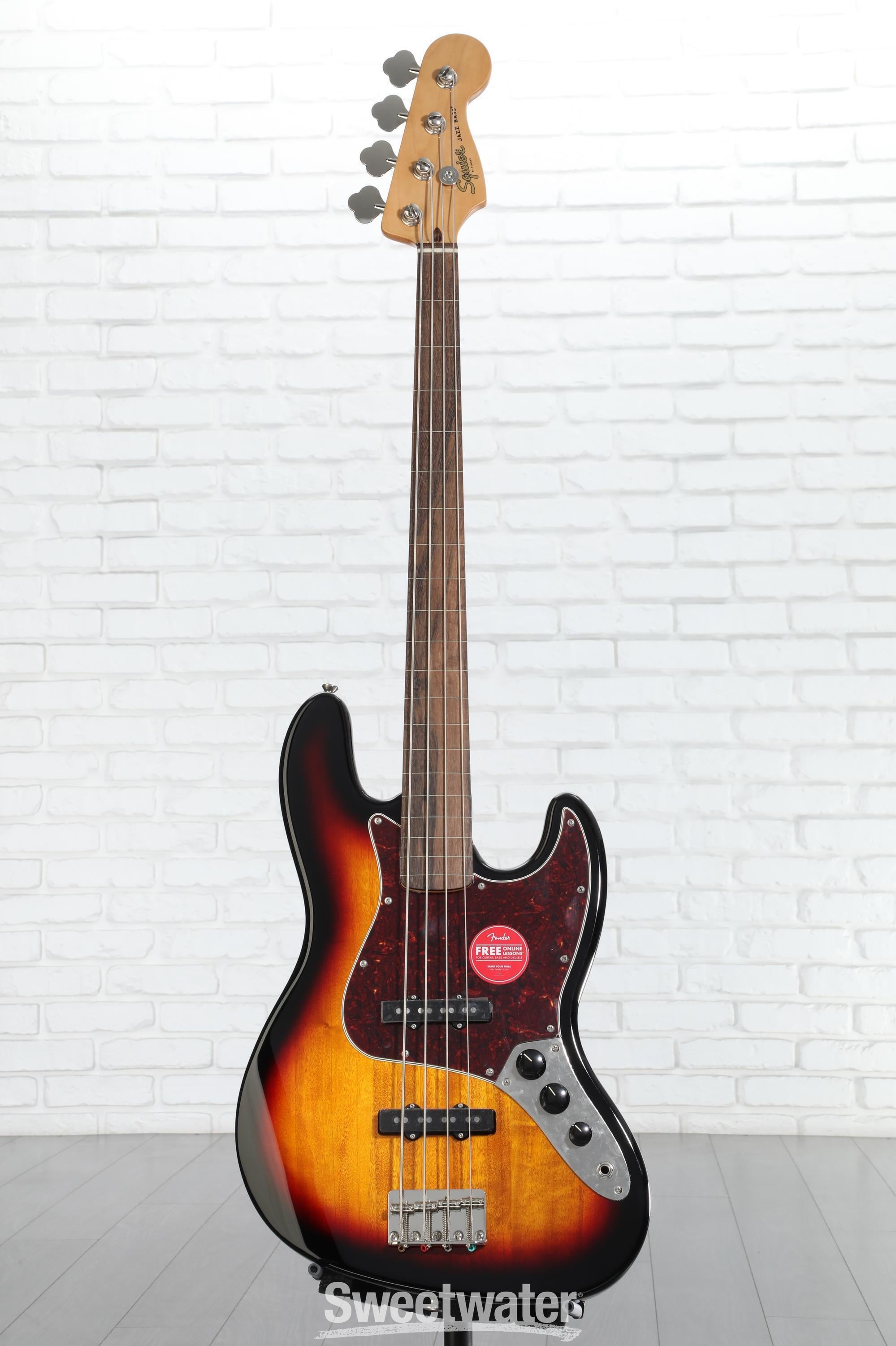 【10439】 Squier Fretless Jazz Bass Squier Classic Vibe '60s Fretless Jazz Bass - 3-Tone