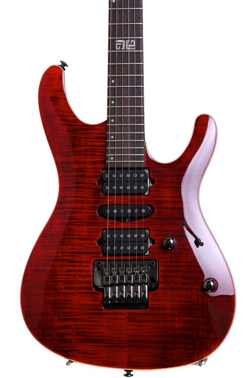 Ibanez KIKO10P Kiko Loureiro Signature Premium - Transparent Ruby Red  Reviews | Sweetwater