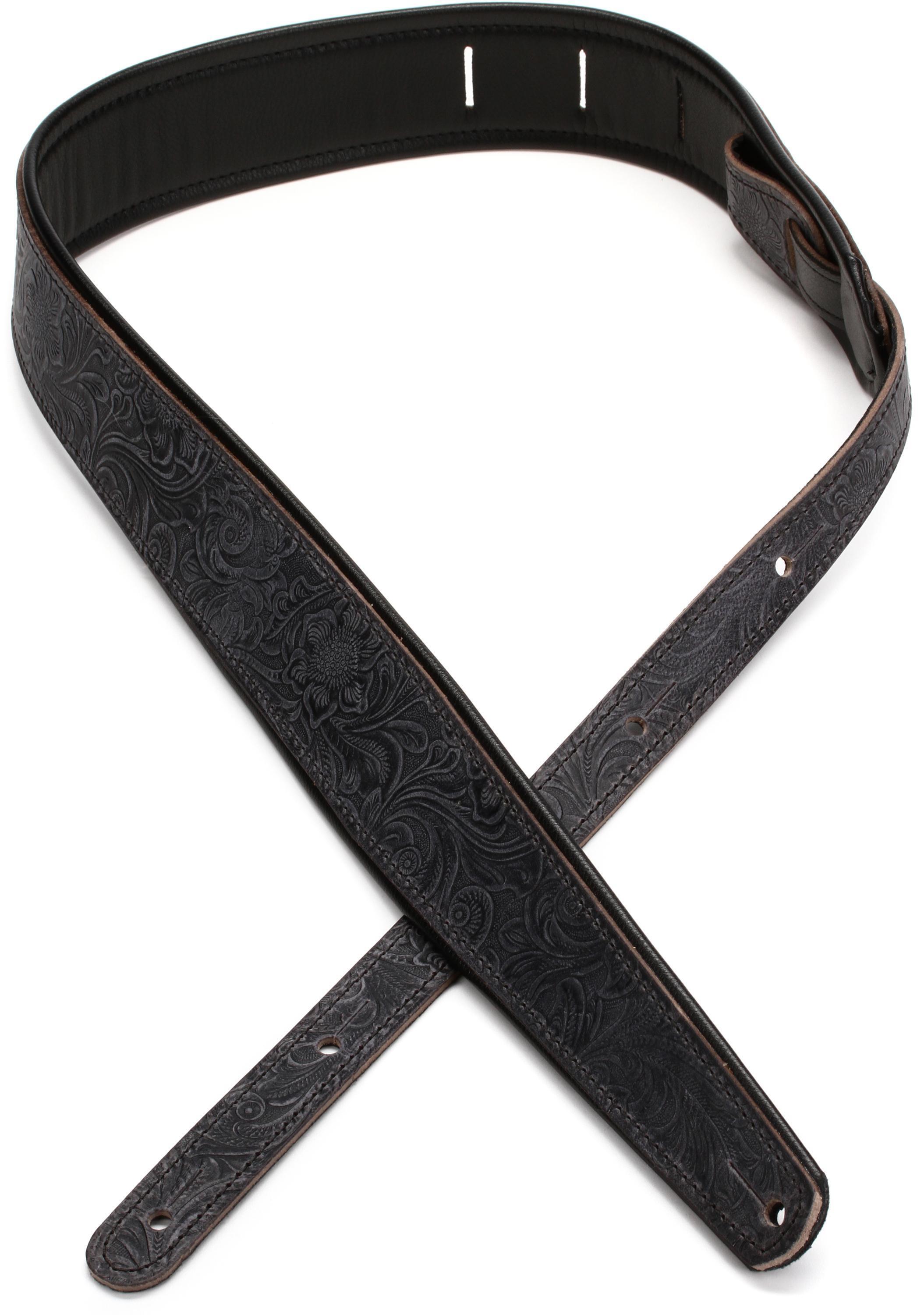 Photo of LM Products Premier Guitar Strap - Western Tooled, Slate